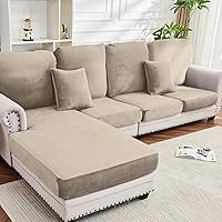 Vista 39 de Funda para Sofá de Terciopelo Elástico Funda de Cojín de Sofá 1 Pieza - Funda Elástica Lavable para Asiento o Respaldo, Fundas de Asiento para Sofás