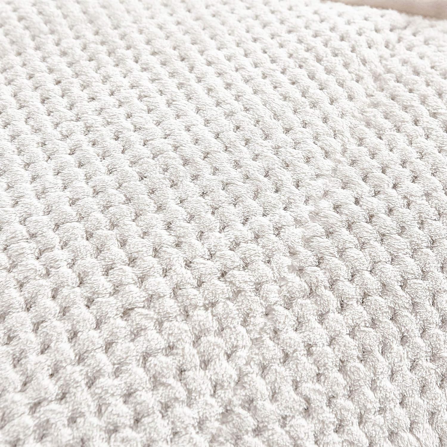 Longhui bedding Thick Blanket for Winter, Bed Throw 6lb Weight - Gray, Navy Blue, Queen 80 x 90 Plush Warm Heavy Soft Sherpa Fuzzy Fleece Microfiber Couch,Wavy line