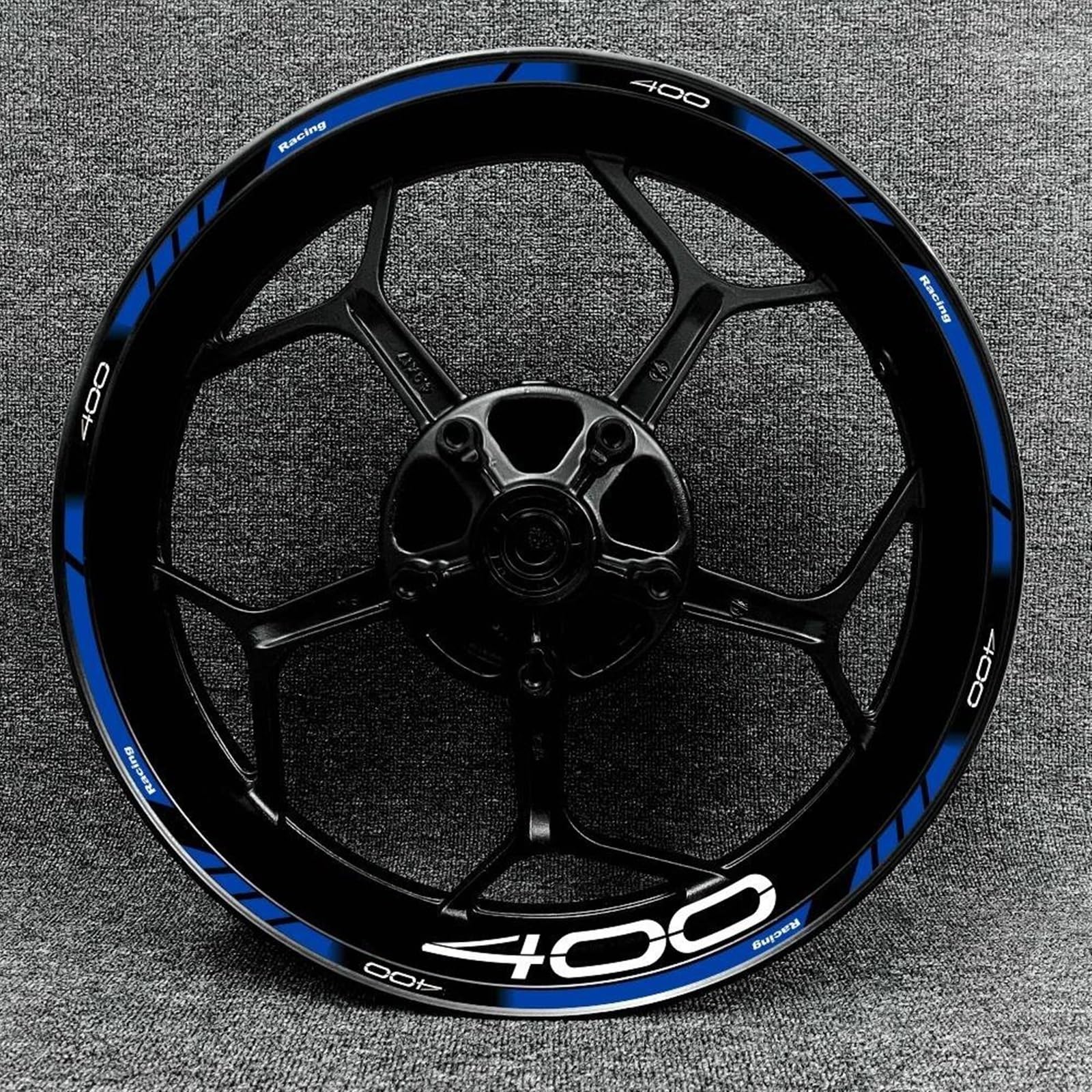 Motorcycle Accessories Reflective Wheel Sticker Hub Waterproof Stripe Tape Rim Decal for Kawasaki Z400 Decorative(Color2)