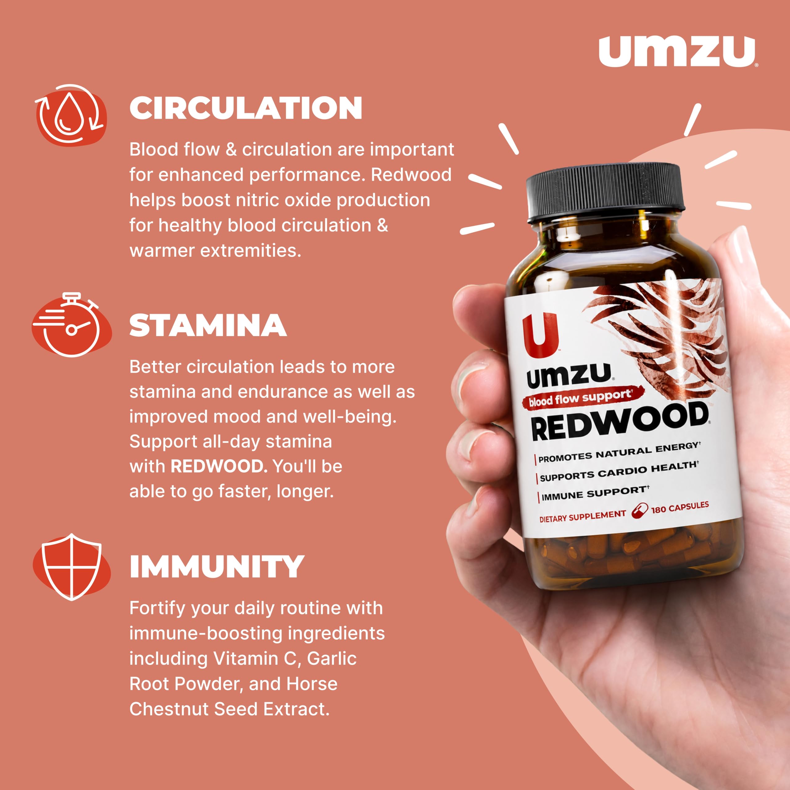 UMZU Redwood Nitric Oxide Booster, 30 Day Supply — Amazon image 2