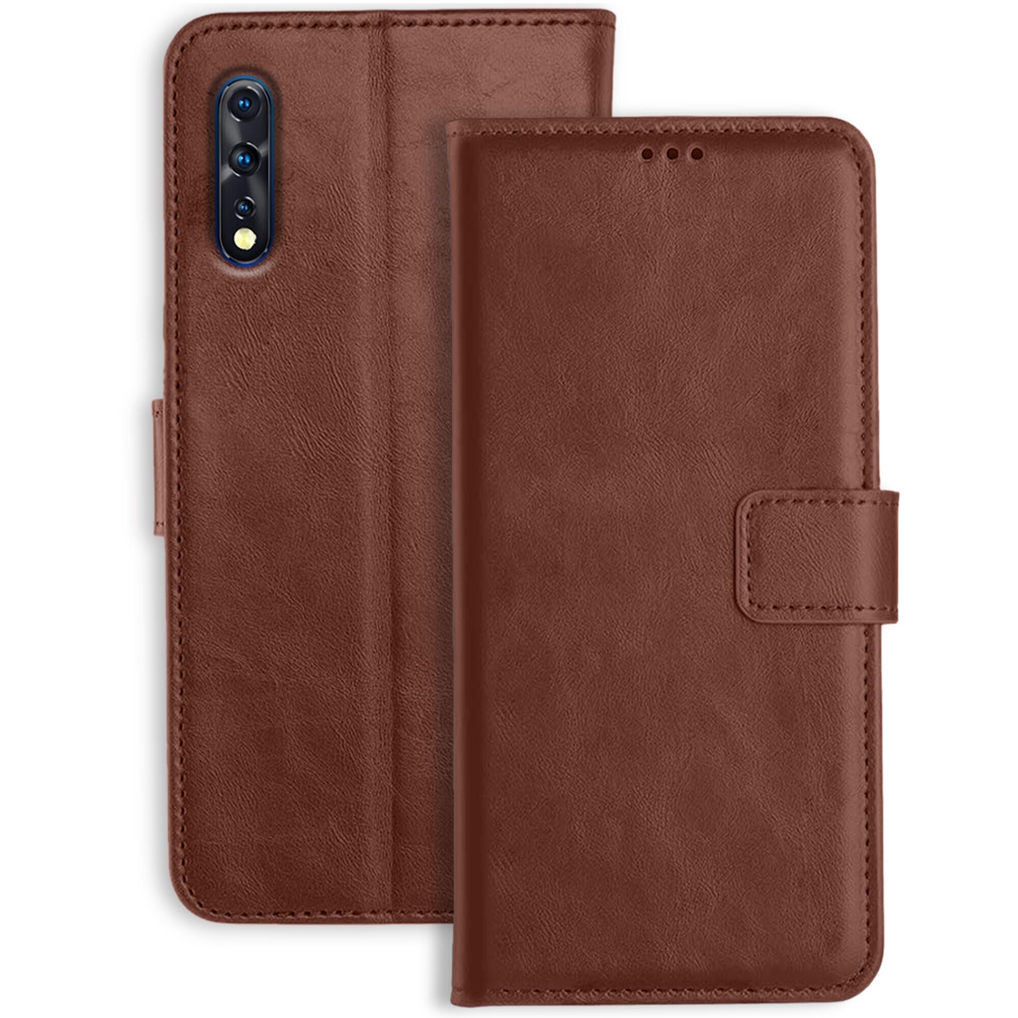 UbrosNetwork Vivo Z1X Flip Back Cover Case | Inbuilt Stand & Pockets | Magnetic Shockproof Leather Wallet Style Flip Case for Vivo Z1X (Brown) (B08T66TSSW) Amazon Price History, Amazon Price Tracker
