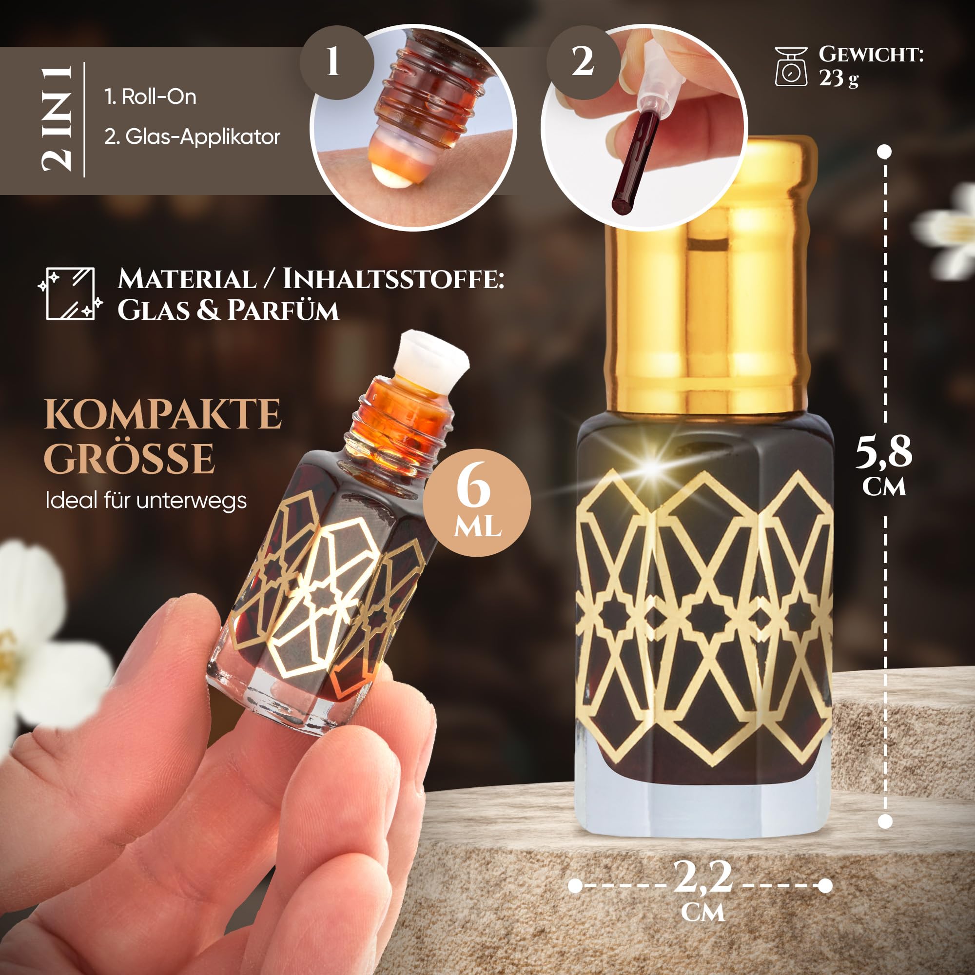El-Musc Huile de parfum musc noir 6 ml - Parfum Black Musk Misk pour homme et femme