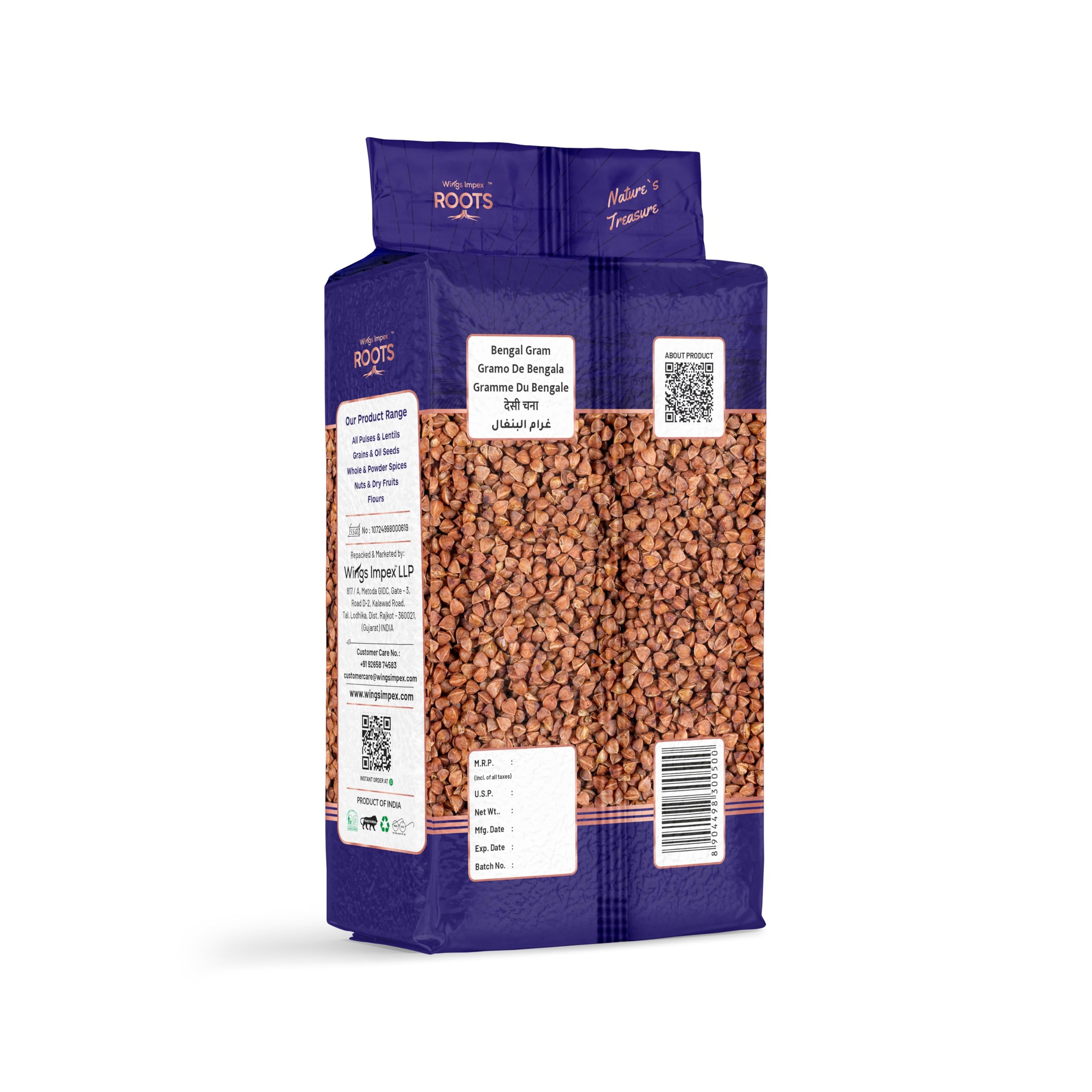 Roots Desi Chana 500 gm | Premium Whole Brown Chickpeas | Bengal Gram | Natural Unpolished Pulses | Protein-Rich & Vacuum Packed Freshness - Image 3 thumbnail