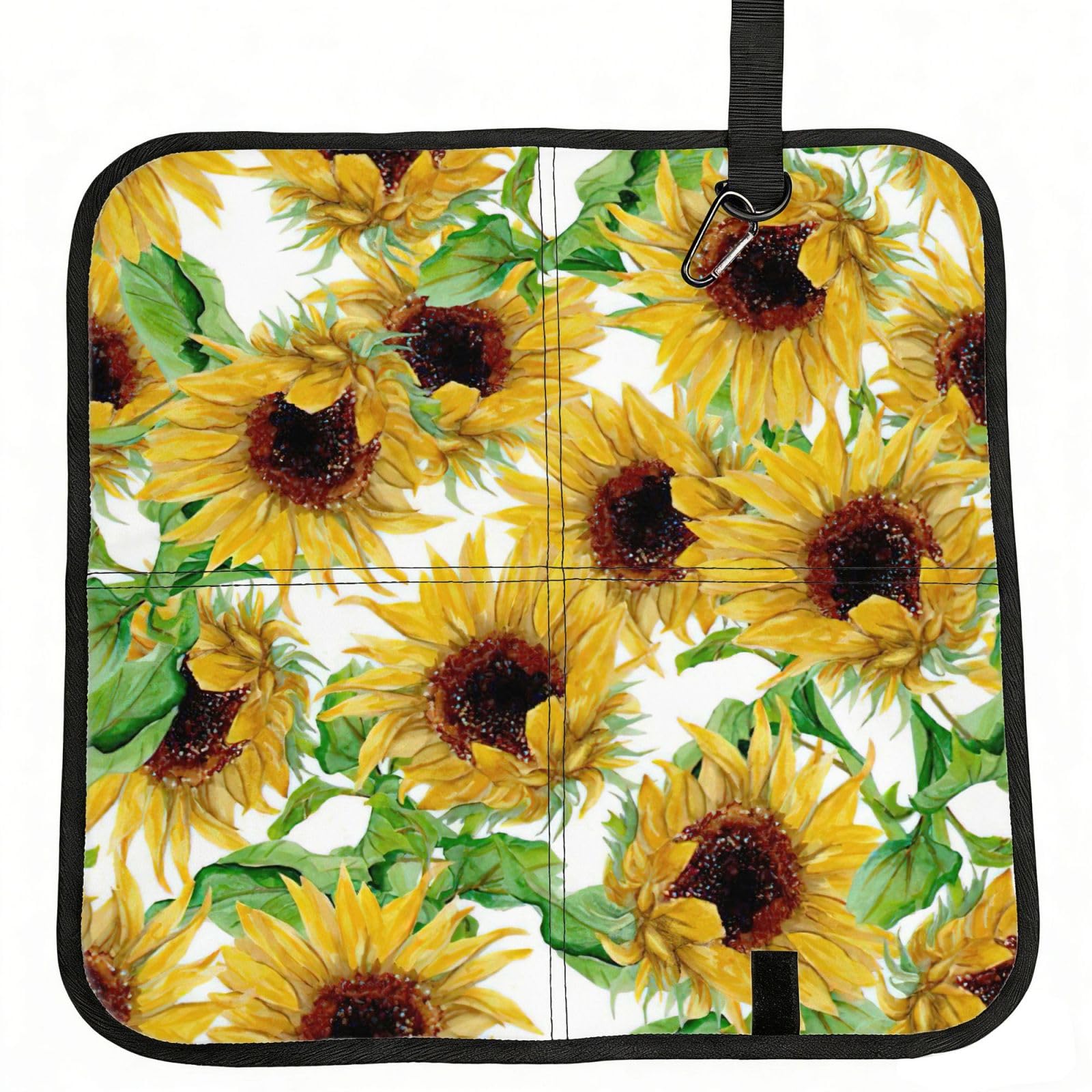 PPHGUT Yellow Sunflowers Print Foldable Seat Cushion Waterproof Portable Chair Pad Travel Outdoor Picnic Camping