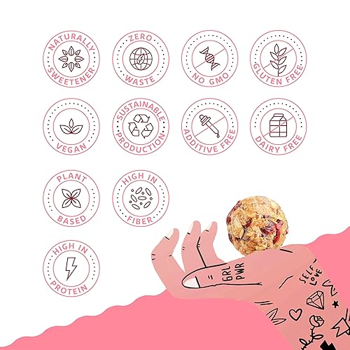 Miniatura 5 de Fidmi Bolas de proteínas  Bola energética para refrigerios  Ingredientes naturales  Apto para dietas cetogénicas (Maca y arándanos) - Paquete de 3