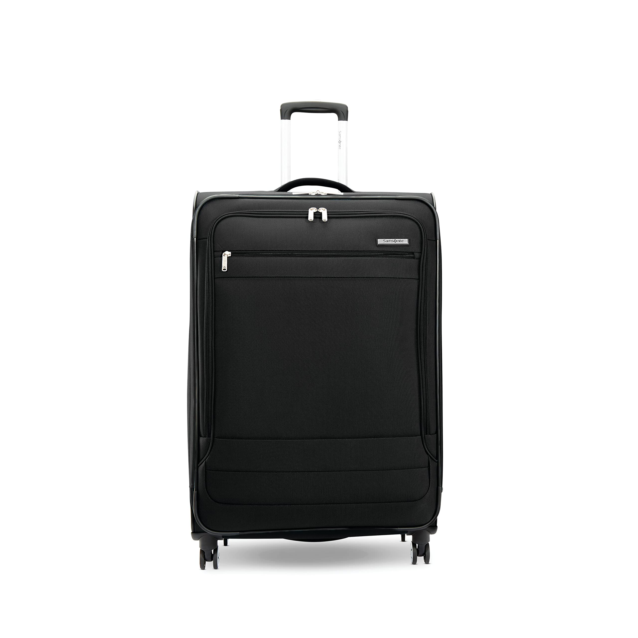 Samsonite Aspire DLX Softside Expandable Luggage with Spinner Wheels, Checked-Large 29-Inch, Black