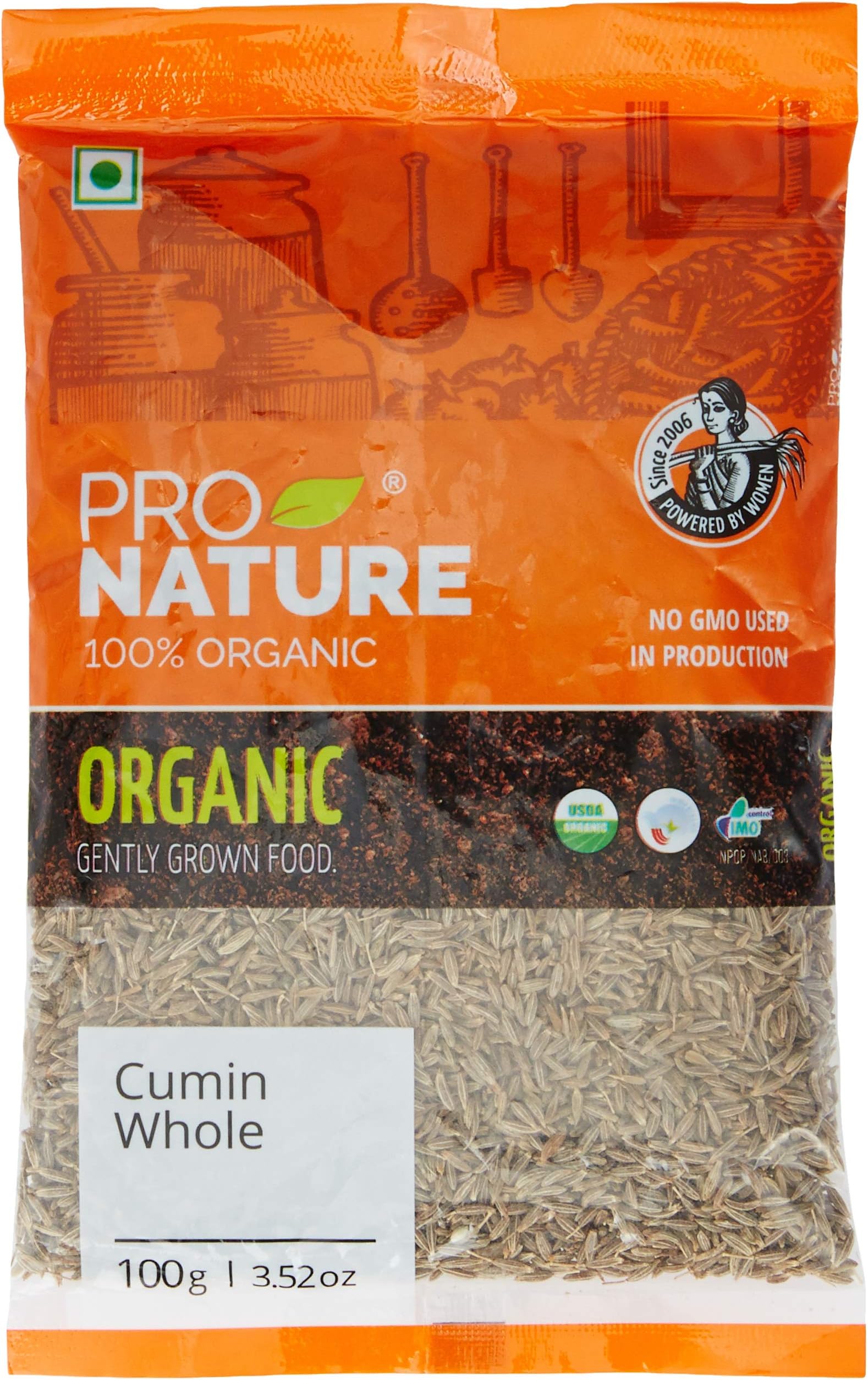 Pro Nature Organic Cumin - Whole 100G Pouch