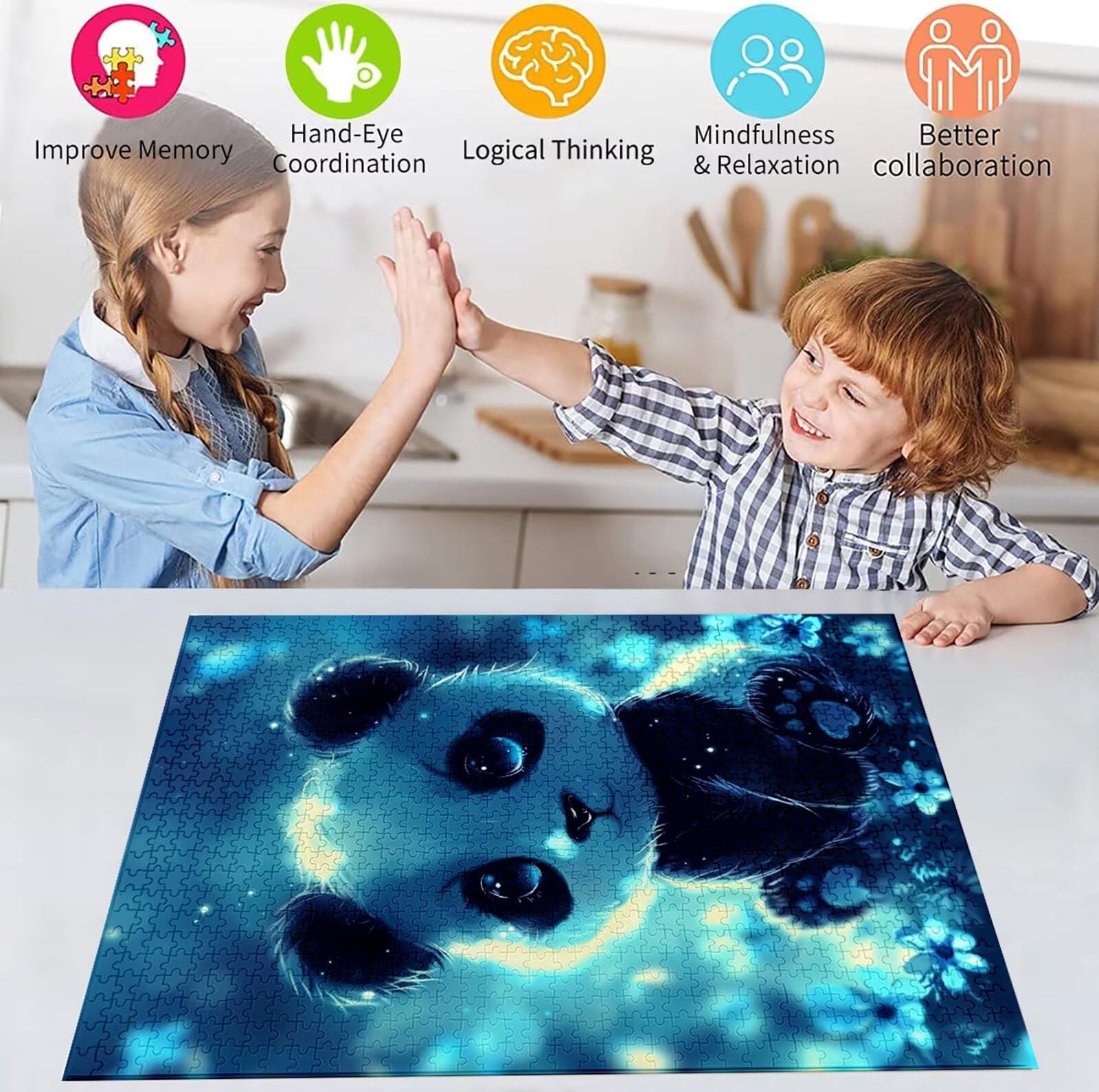 Puzzle 2000 Pezzi, 3 4 5 Anni Puzzle Animale 6 7 8 Anni Giochi Educativi Sostenibili Con Motivi Per Adulti Da Gioco in Legno Di Alta Qualità Jigsaw Panda per Gioco Familiare, 2026 Regalo Natale H-707