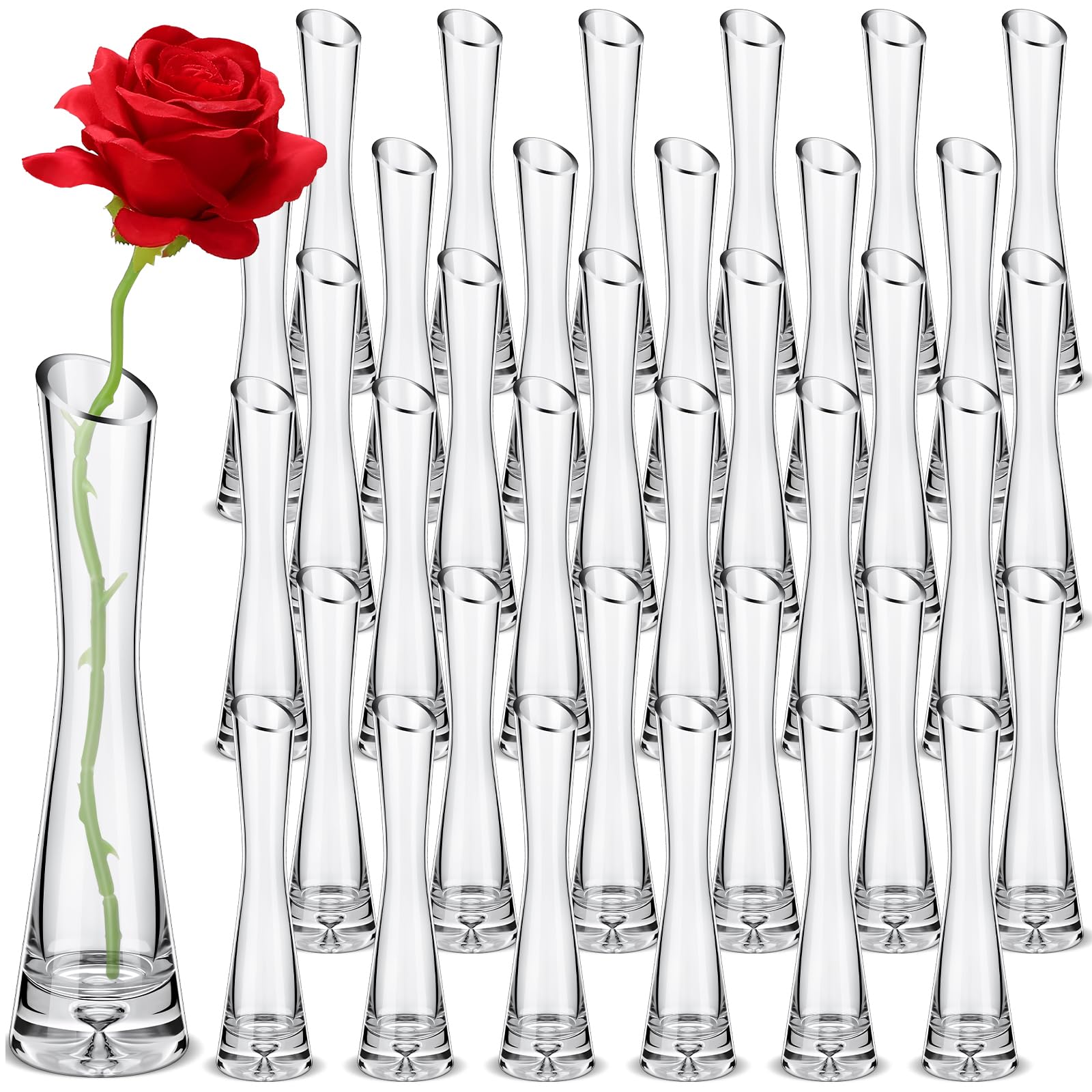 Set of 36 Tall Glass Vase for Centerpieces Bud Vase Single Rose Vase