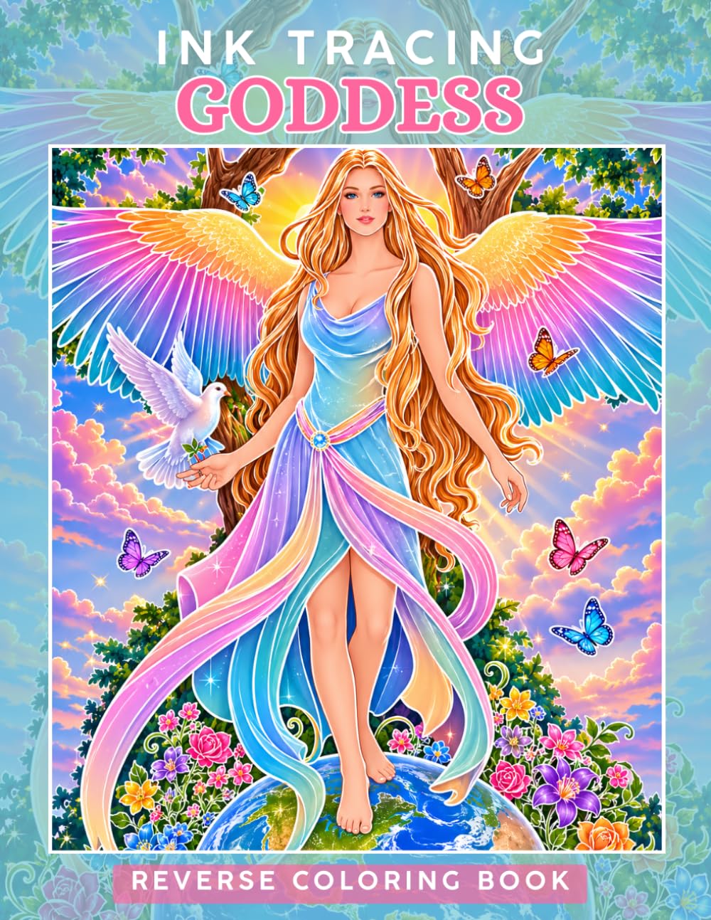 Ink Tracing Goddess : A Whimsical Reverse Coloring Book for Adults for Relaxation and Creativity