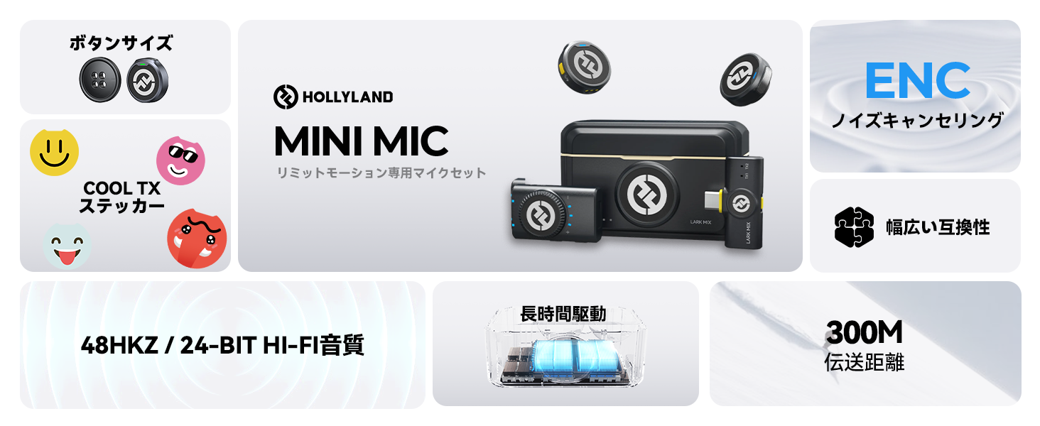 Amazon.co.jp: Hollyland Lark M2「新機」-ワイヤレスマイク