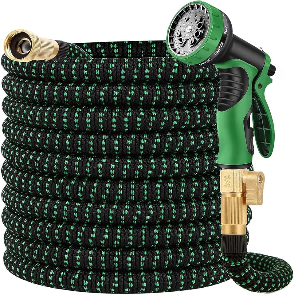 100 FT Garden Hose Expandable Hose - All New 2026 Flexible Water Hose with 10 Functions Spray Nozzle - Car Wash Hose with Solid Brass Connector, Leakproof Lightweight Expanding Pipe for Yard,Outdoor
