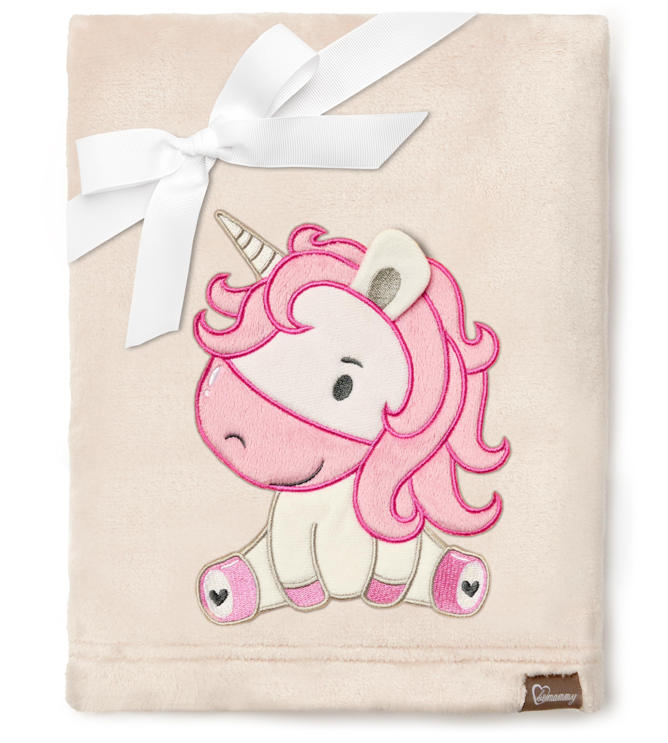 Be Mammy Warme Kuscheldecke Babydecke Blanket Baby Geschenk BE20-168 (Beige - Einhorn)
