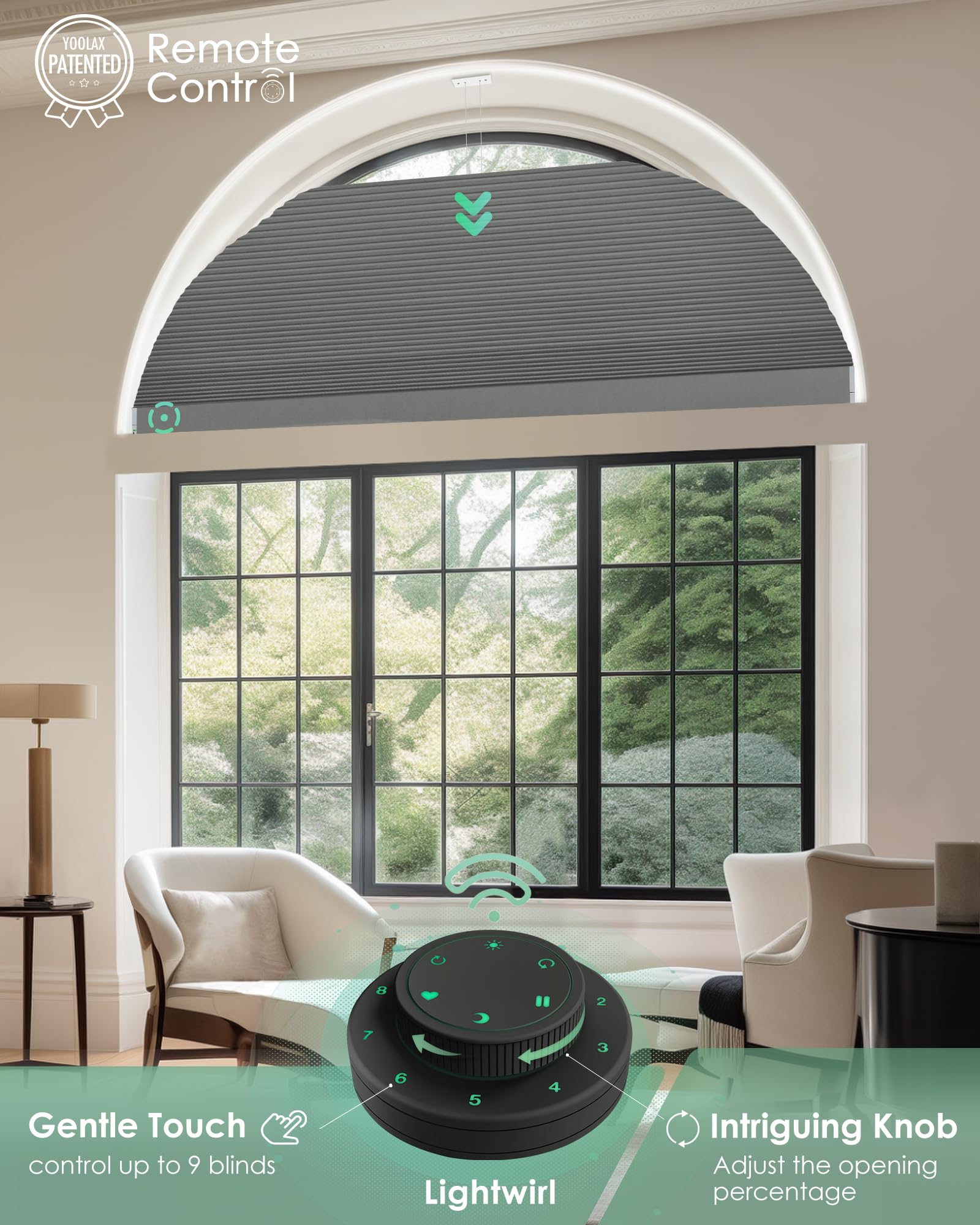 Amazon.com: Yoolax Smart Cellular Shades, Blackout Arch Window