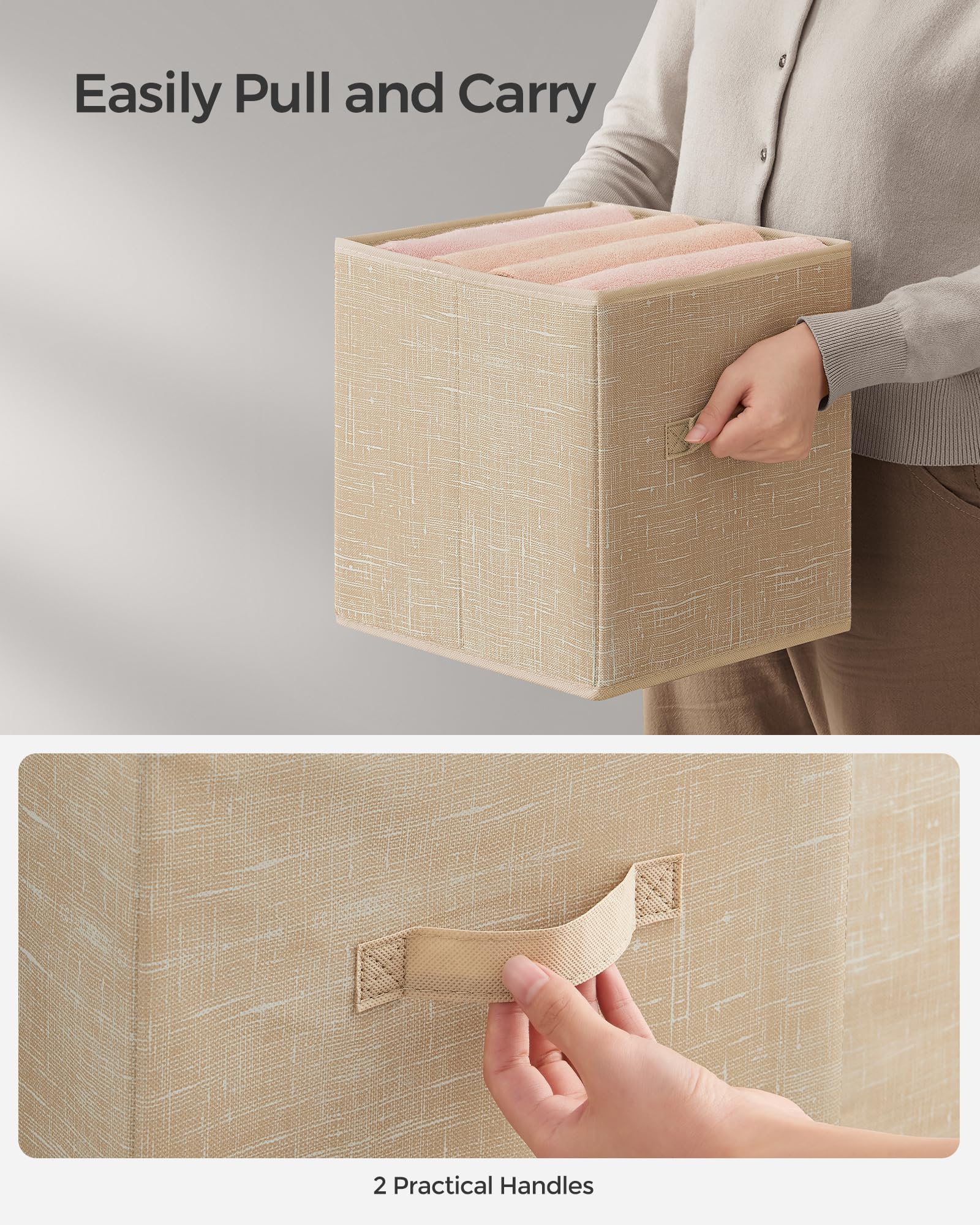 SONGMICS Lot de 8 cubes de rangement pliables de 33 cm