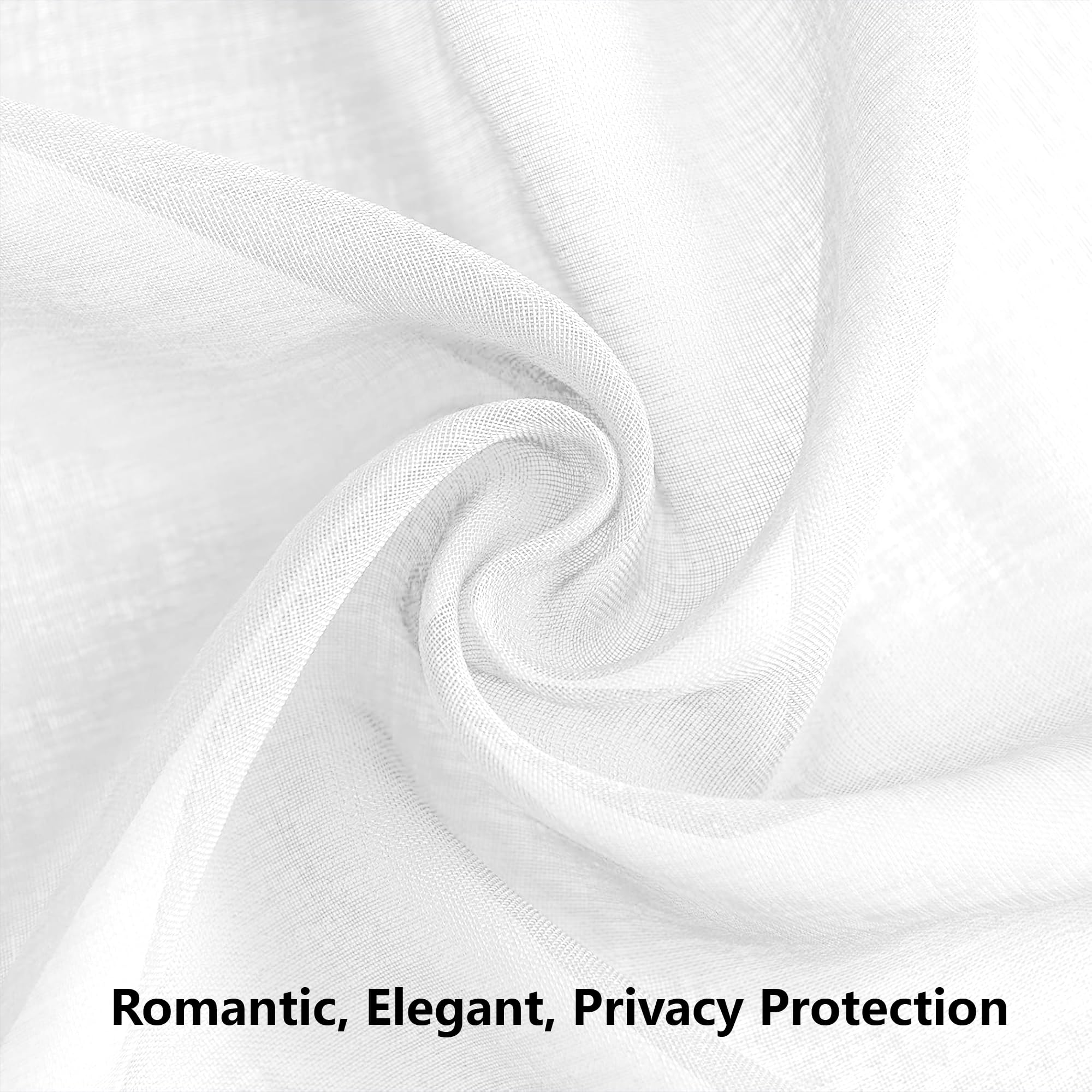 XIAOMEI Vorhänge Halbtransparent mit Ösen 240 x 340 cm Voile Polyester Transparent Transparente Voile Vorhänge mit Ösen für Wohnzimmer Schlafzimmer Mädchen Jugend Curtains, Weiß