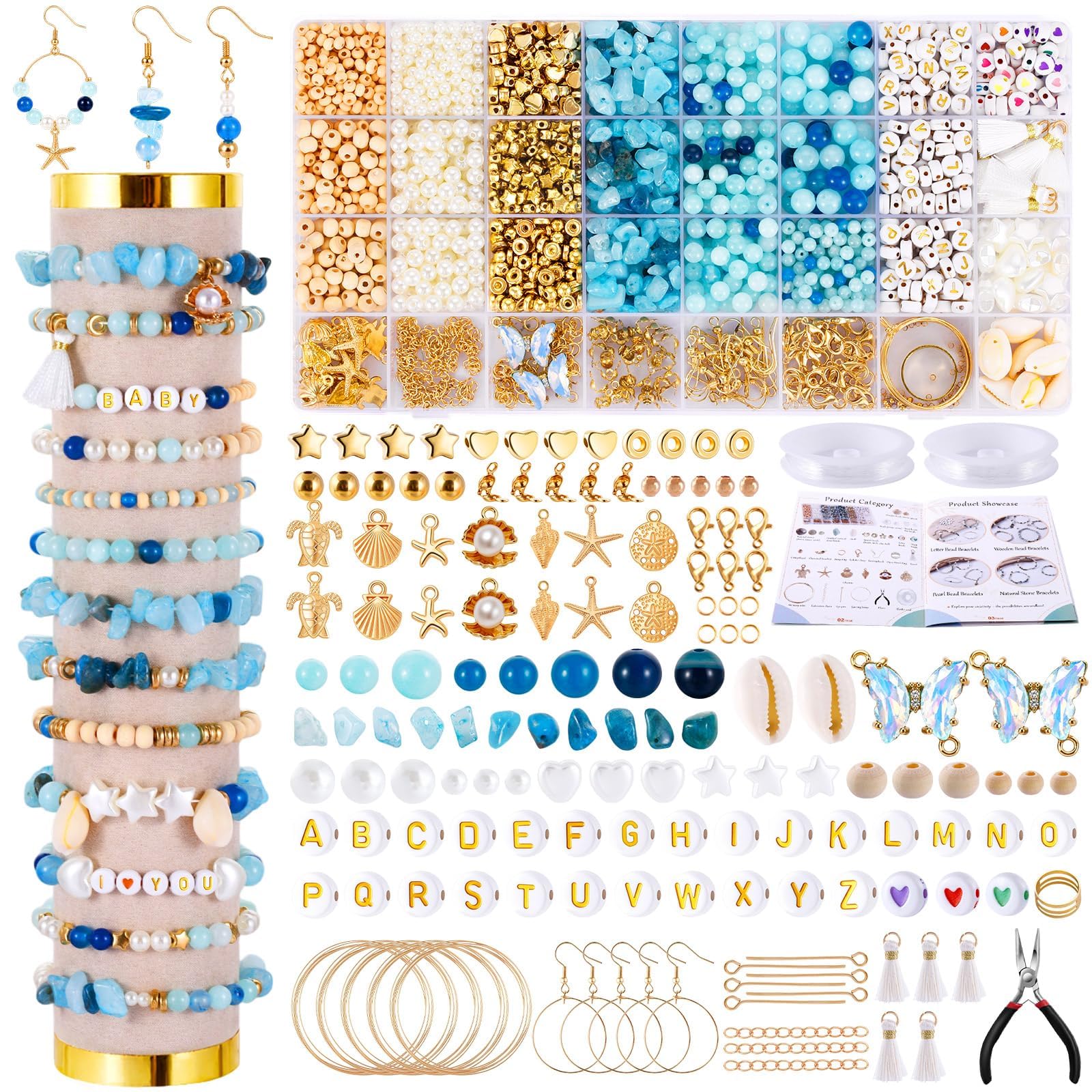 Wurosi 1927 Pcs Jewelry Making Supplies Kit, Bracelet Making Kit for Adult