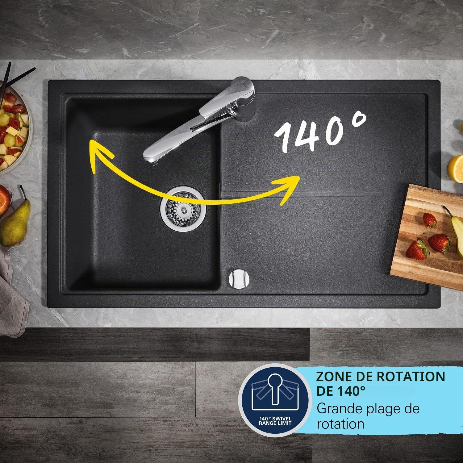 GROHE Get Mitigeur Cuisine Monocommande, Chromé, 30196000 (Import Allemagne)
