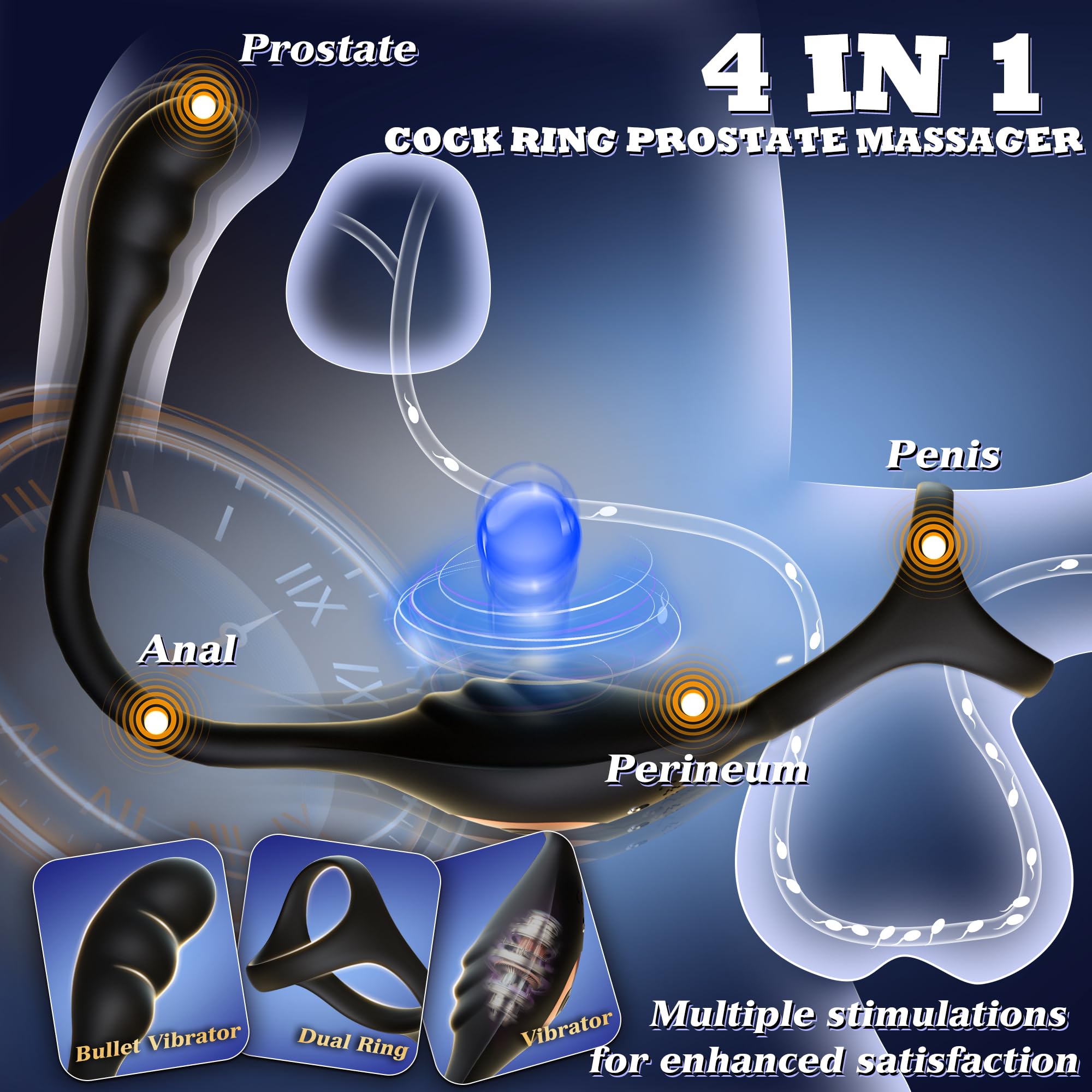 leejoy vibrating penis ring with mini prostate massager Nexus Simul8 Dual Motor Prostate Massager with Double Cock Ring main image 1