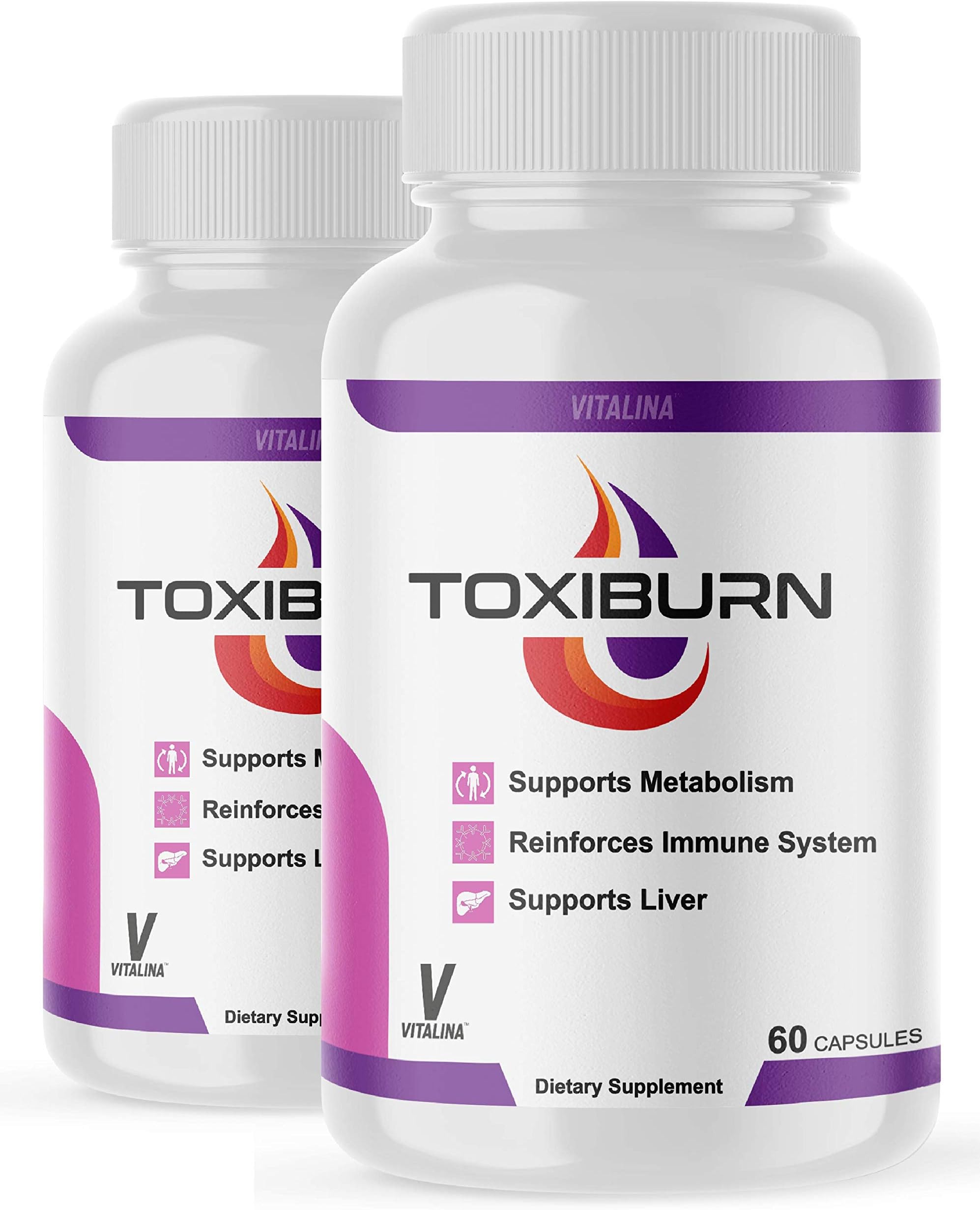 (2 Pack) Official Toxiburn Supplement, Advanced Formula, 2 Bottle Package, 60 Day Supply