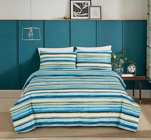 Vista 156 de Chezmoi Collection Juego de sábanas de 4 piezas tamaño King, color blanco, gris, negro, oso pardo, lobos, alces, pino, montaña, estampado, Estampado