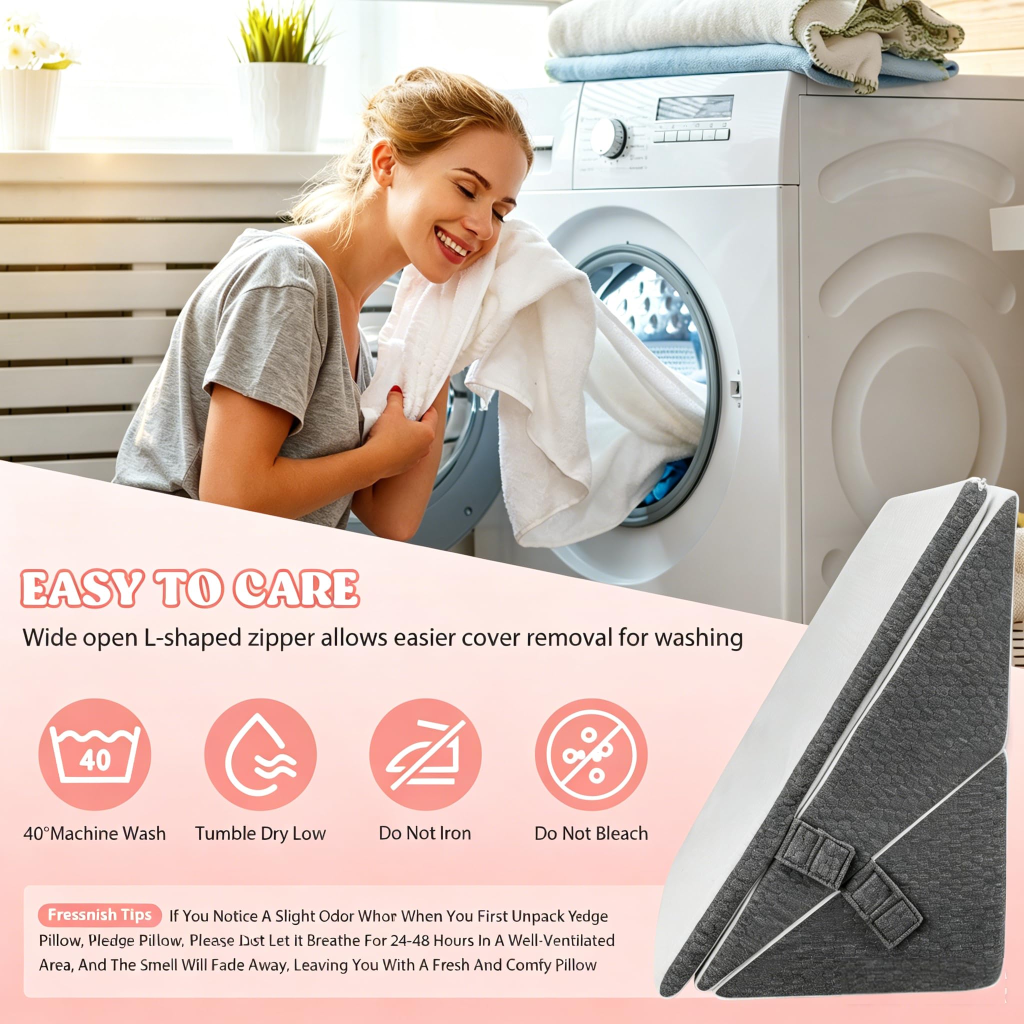 Cojín ajustable en cuña, 3 unidades, espuma de alta densidad para cama y sofá, cuña ergonómica para apnea del sueño por reflujo, almohada para piernas, cojín de espalda para leer, jugar o ver