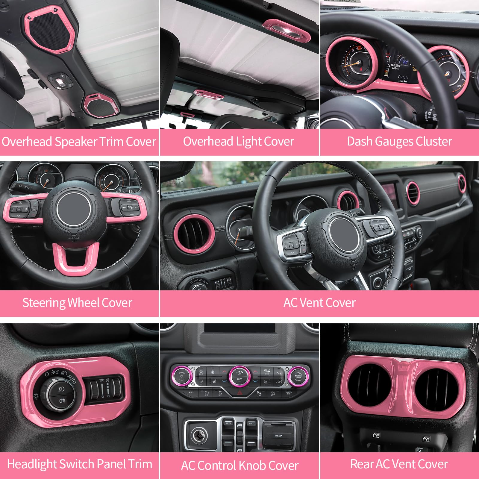 Amazon.com: RT-TCZ for Wrangler JL Interior Trim Kit Pink, Dash