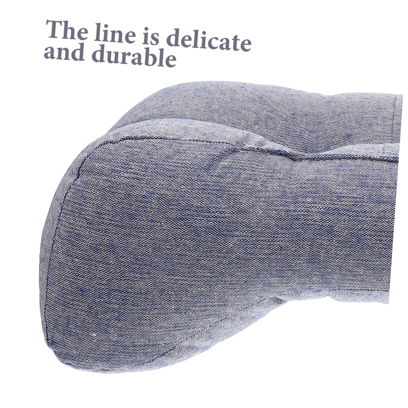 Coussin Lombaire Bleu en Lin et Coton PP pour Bureau et Voiture