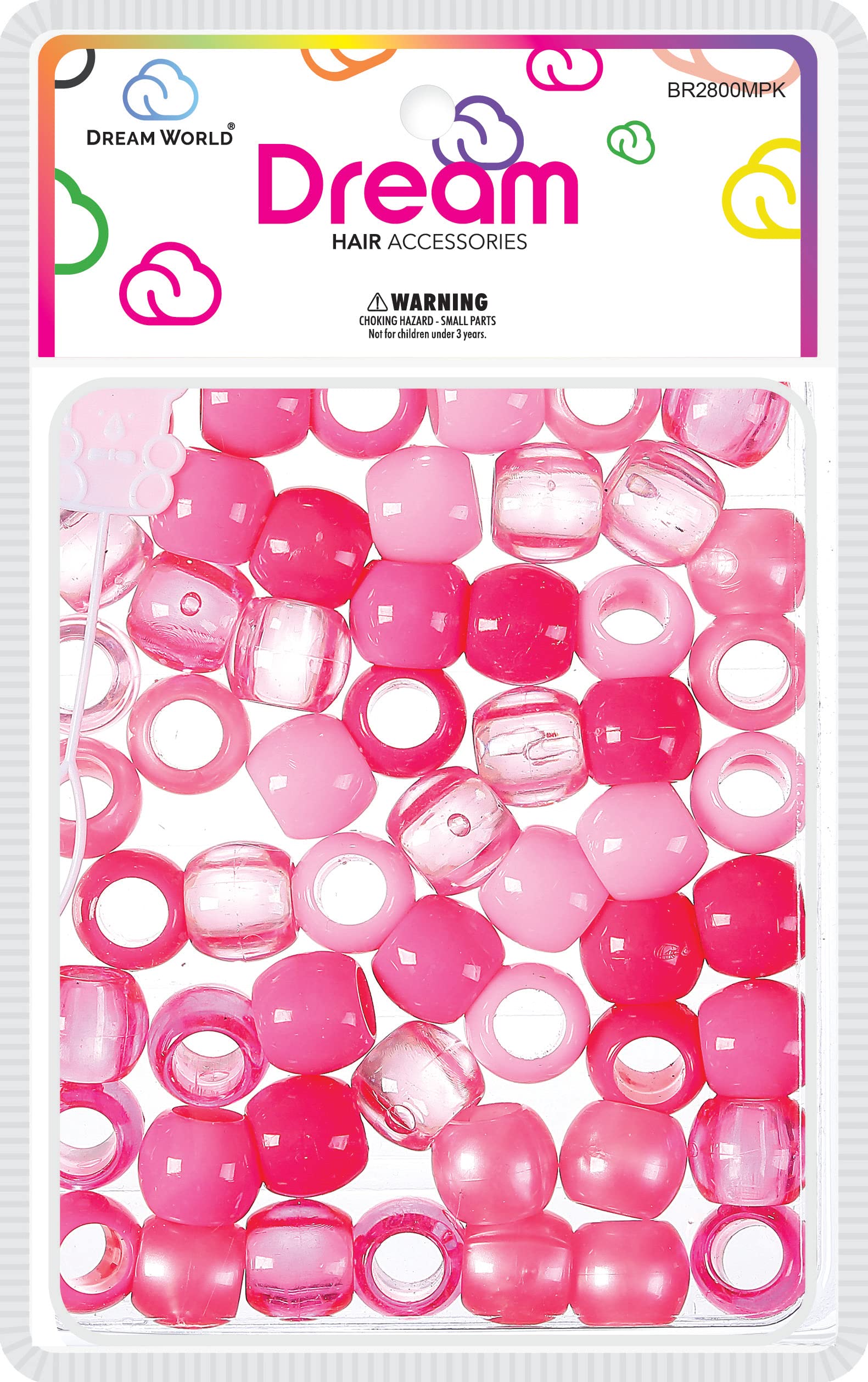 Amazon.com: Dream World Hair Beads 18 MM Mix Pink 50 pieces
