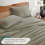 1000 Feuilles de lit de comte de fil pour King Size - Argent mélange de coton égyptien, feuilles de poche profondes, Sateen Weave, qualité de l'hôtel