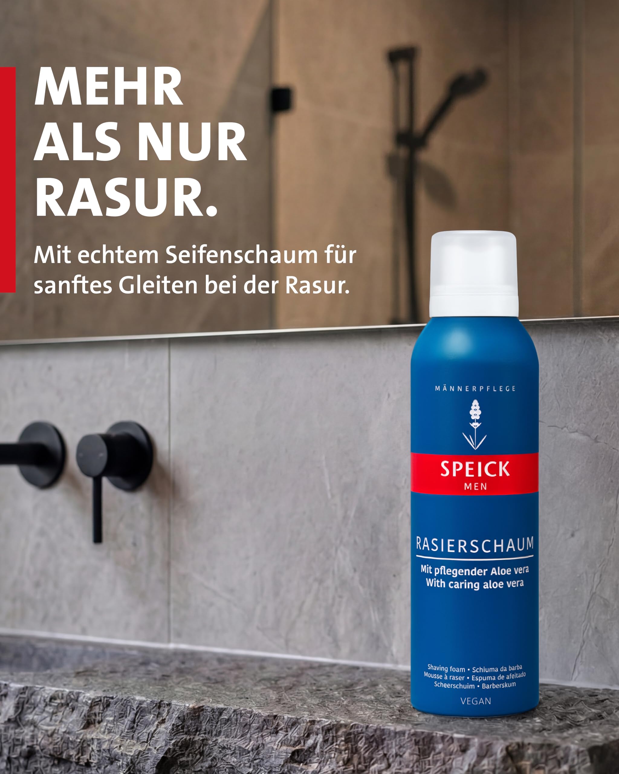 Speick Rasierschaum 10er Pack 10x200 ml für Herren mit Aloe Vera Duft für empfindliche Haut