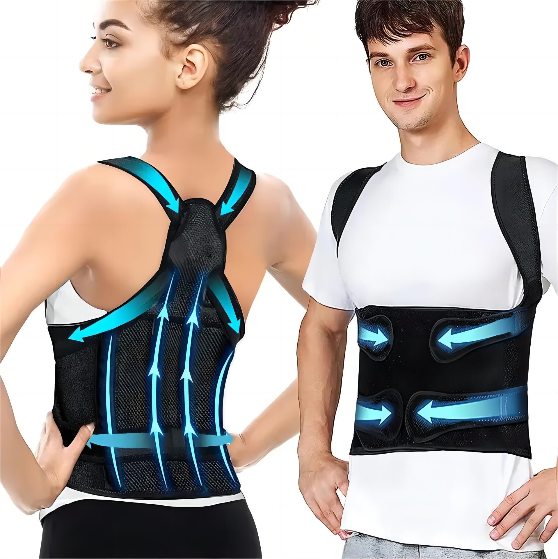 COOLBABYBack Brace Waist Trimmer Belt for Women & Men,Adjustable Waist Trainer Helps Abdominal Aerobic Exercise