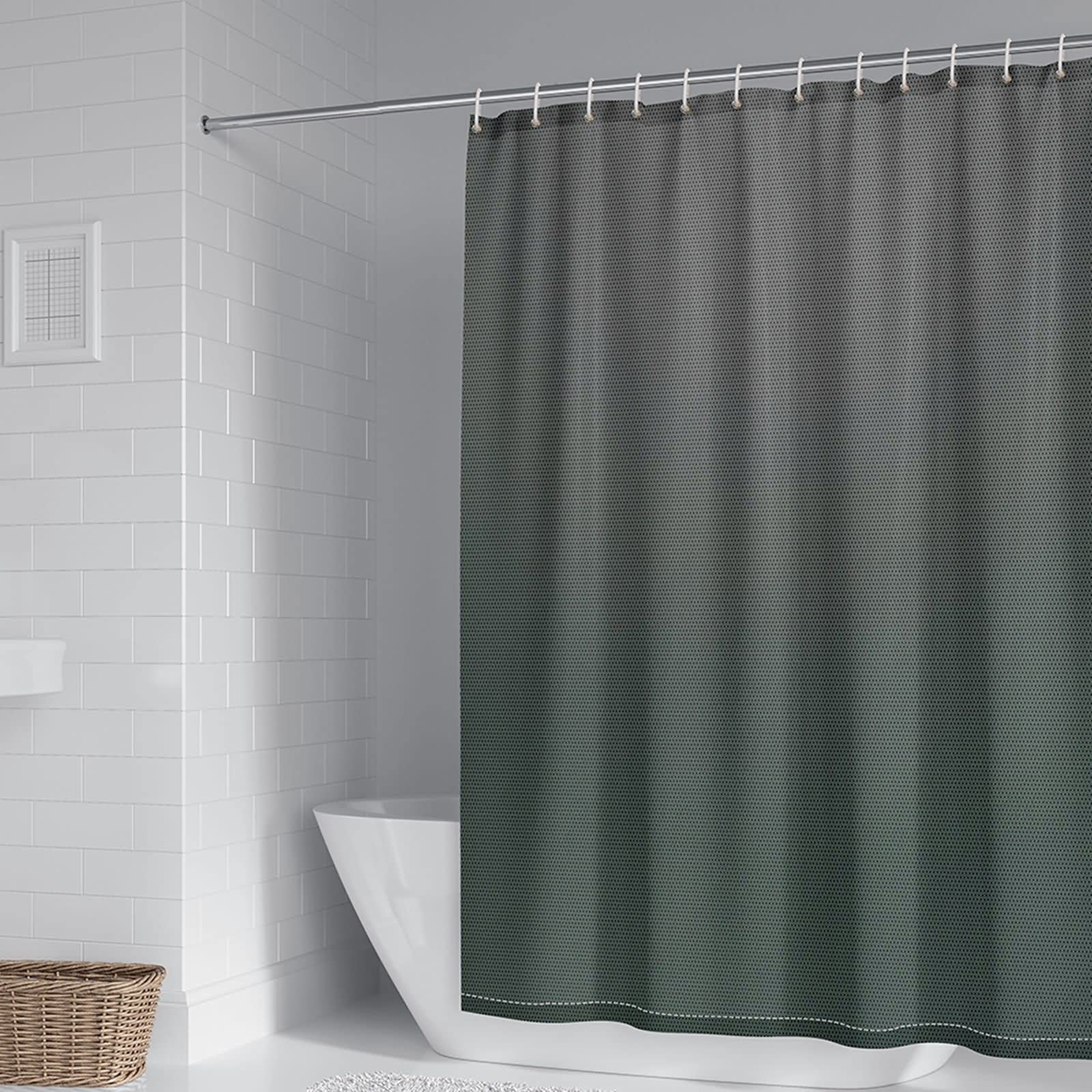 Rideau de douche 165x180cm polyester gris foncé imperméable avec crochets