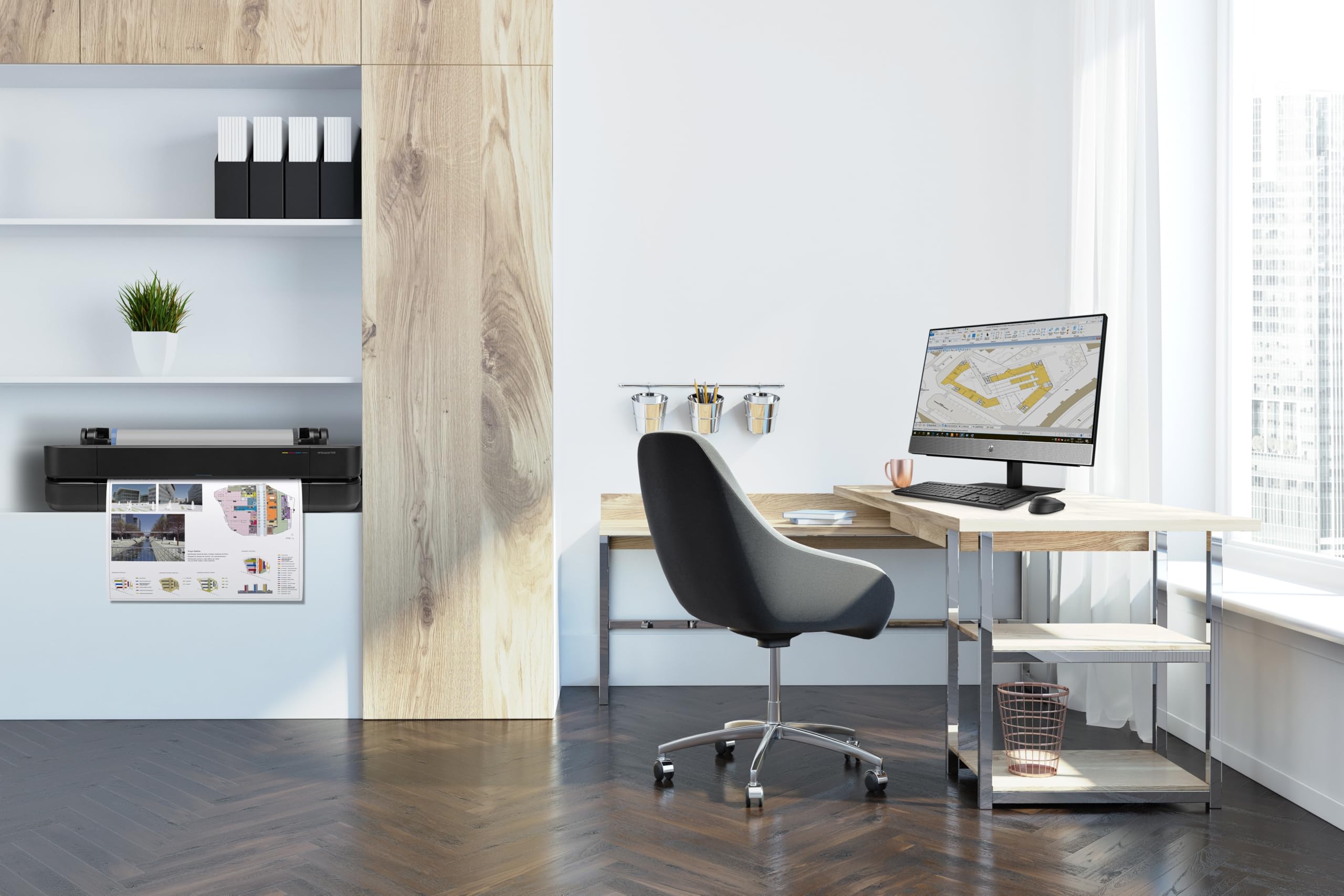 HP DesignJet T250 Stampante per Grandi Formati da 61 cm 5HB06D, Formati supportati da A4 ad A1, velocità 76 Pagine A1 all’Ora, Gigabit Ethernet, USB, Wi-Fi, Garanzia 2 Anni, Edizione 2025, Nero