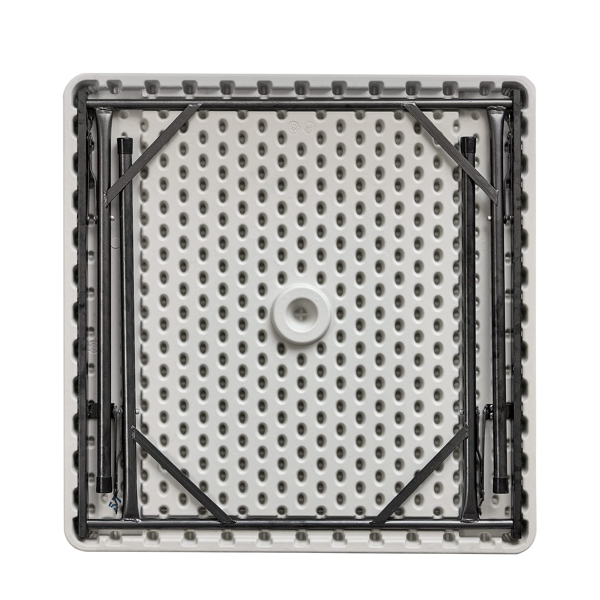 Cofan Mesa Plegable Cuadrada de Camping | Color: Blanco | Peso máximo: 120 kg | Adecuado para 6 Personas | Medidas: 88 x 88 x 74 cm