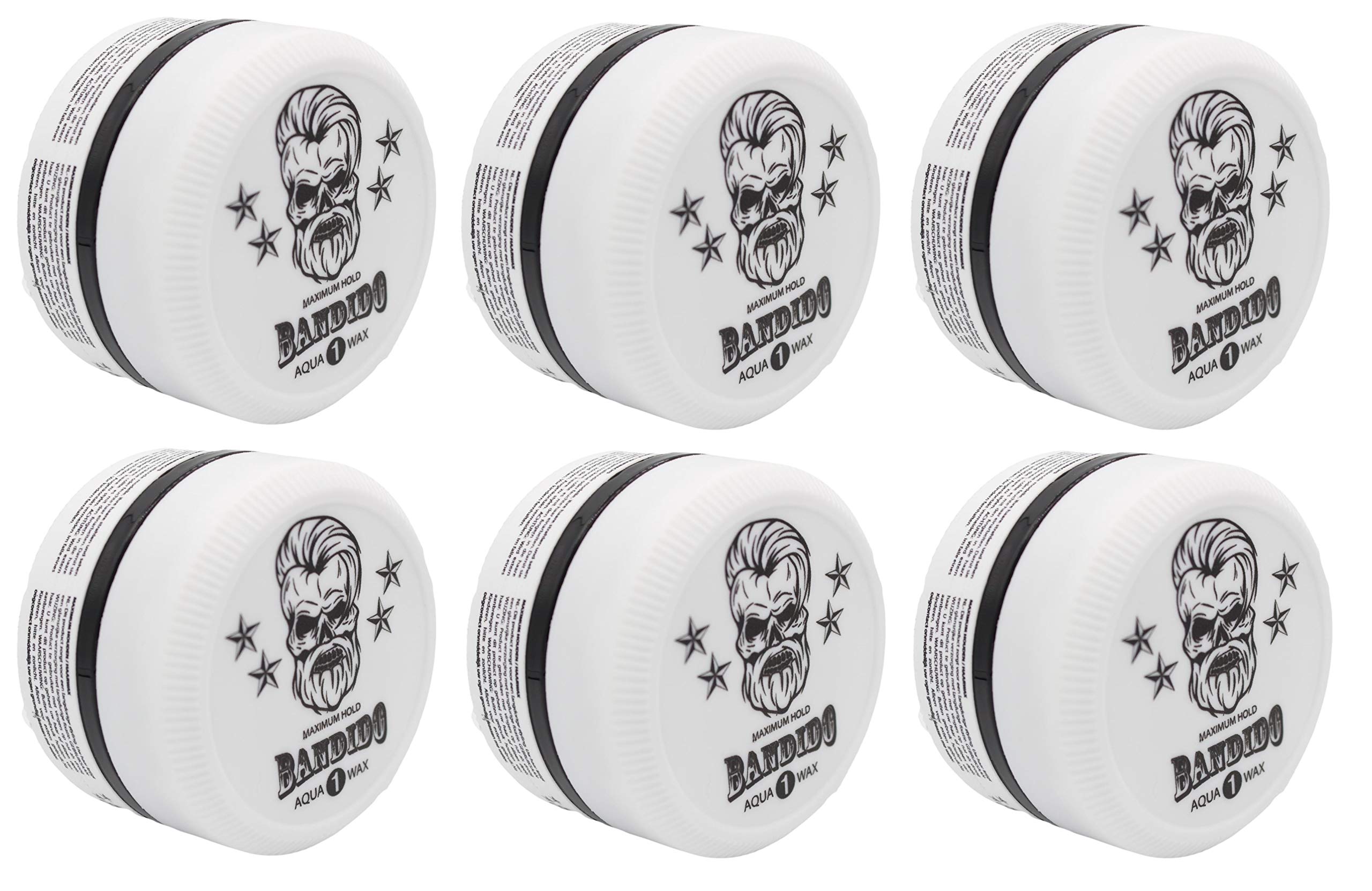 Bandido Aqua Hair Wax Nr.1-8 Matt Fiber Haarwachs Haar Styling Wachs Herren Haargel 150ml Gel Wax Haarwax Matte Look natürliches aussehen Starker Halt für jedes Styling Friseur bedarf (6x, Nr.1)