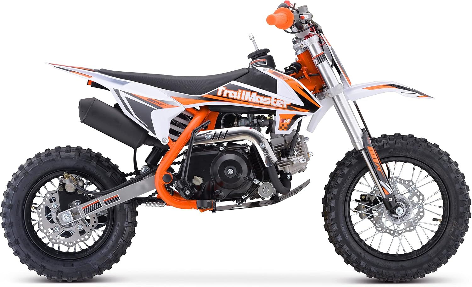 Trailmaster TM15 Dirt Bike 110cc Semi Automatic 4 Speed, 24.21 inches seat Height, Disk Brakes, Twin Spar Frame