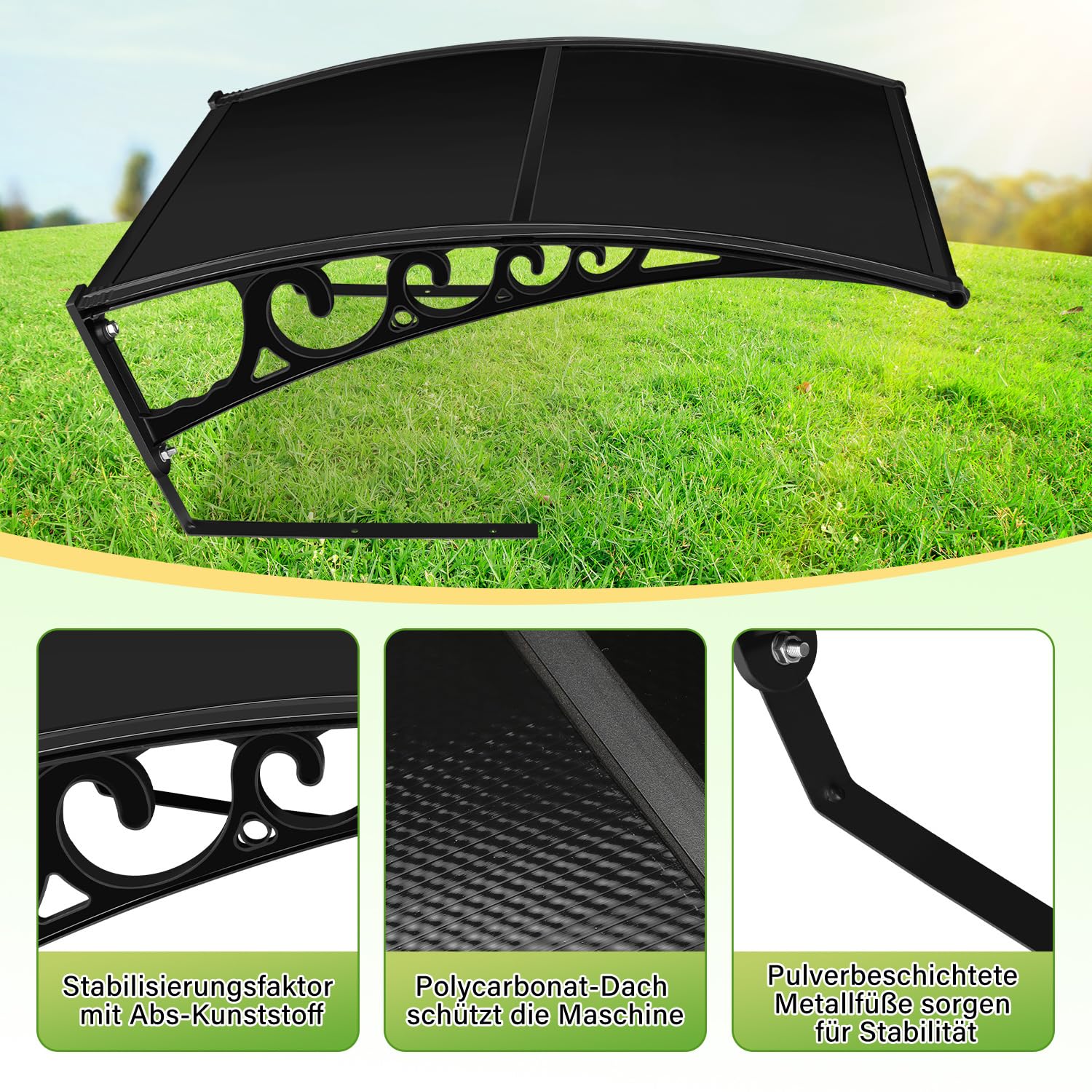 Garage pour robot tondeuse, en plastique polypropylène, abri de pluie protégé contre les UV pour robot tondeuse, protection contre les intempéries, 106 x 87 x 50 cm, noir