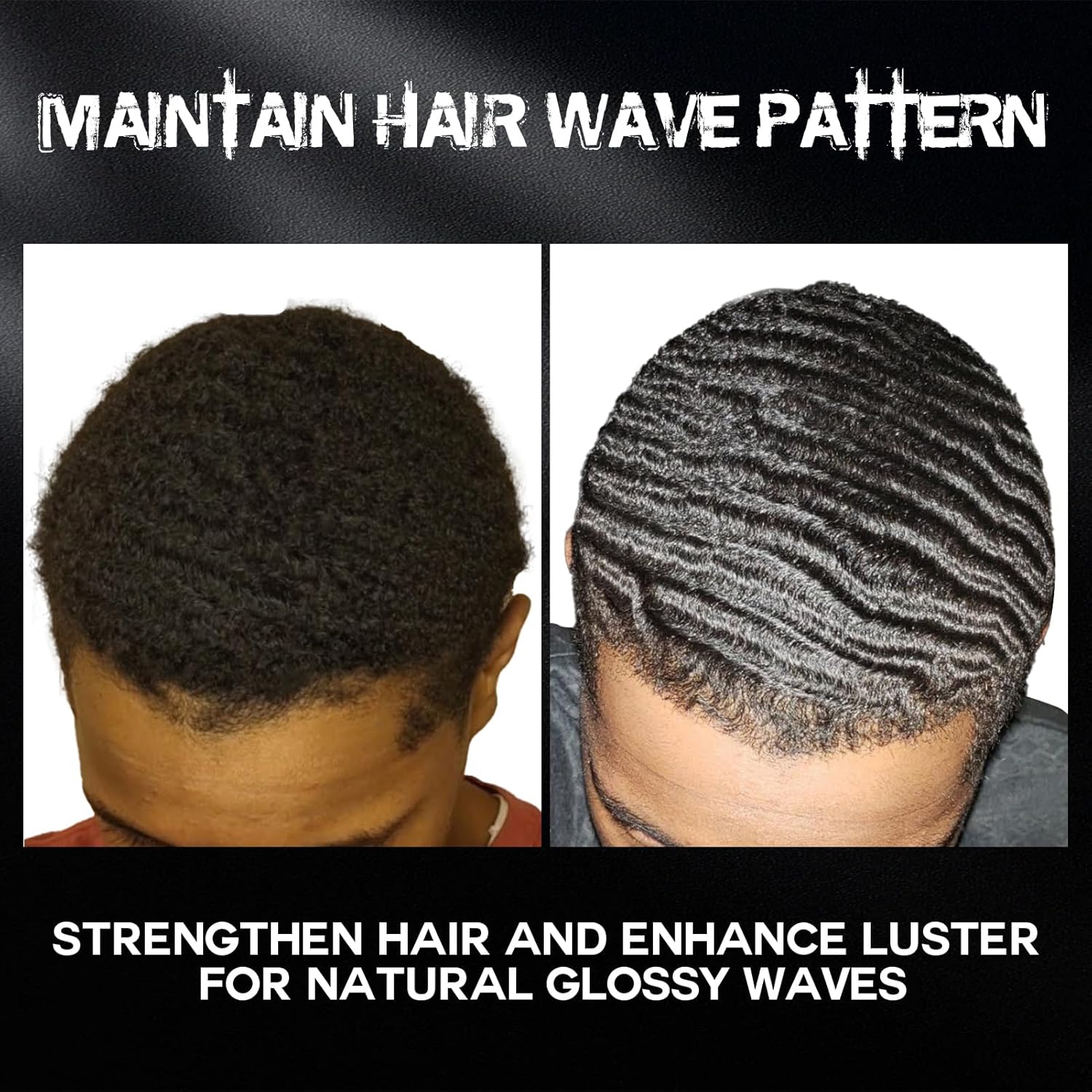 12 FL OZ Wash Shampoo for Black Men - 360 Waves Shampoo for Men Hydration Enhance Shampoos Biotin Hair Growth Shampoos with Wave Comb Hair Brush- Strengthens Hair Promote Growth Nourishes (2 scents) - Image 8