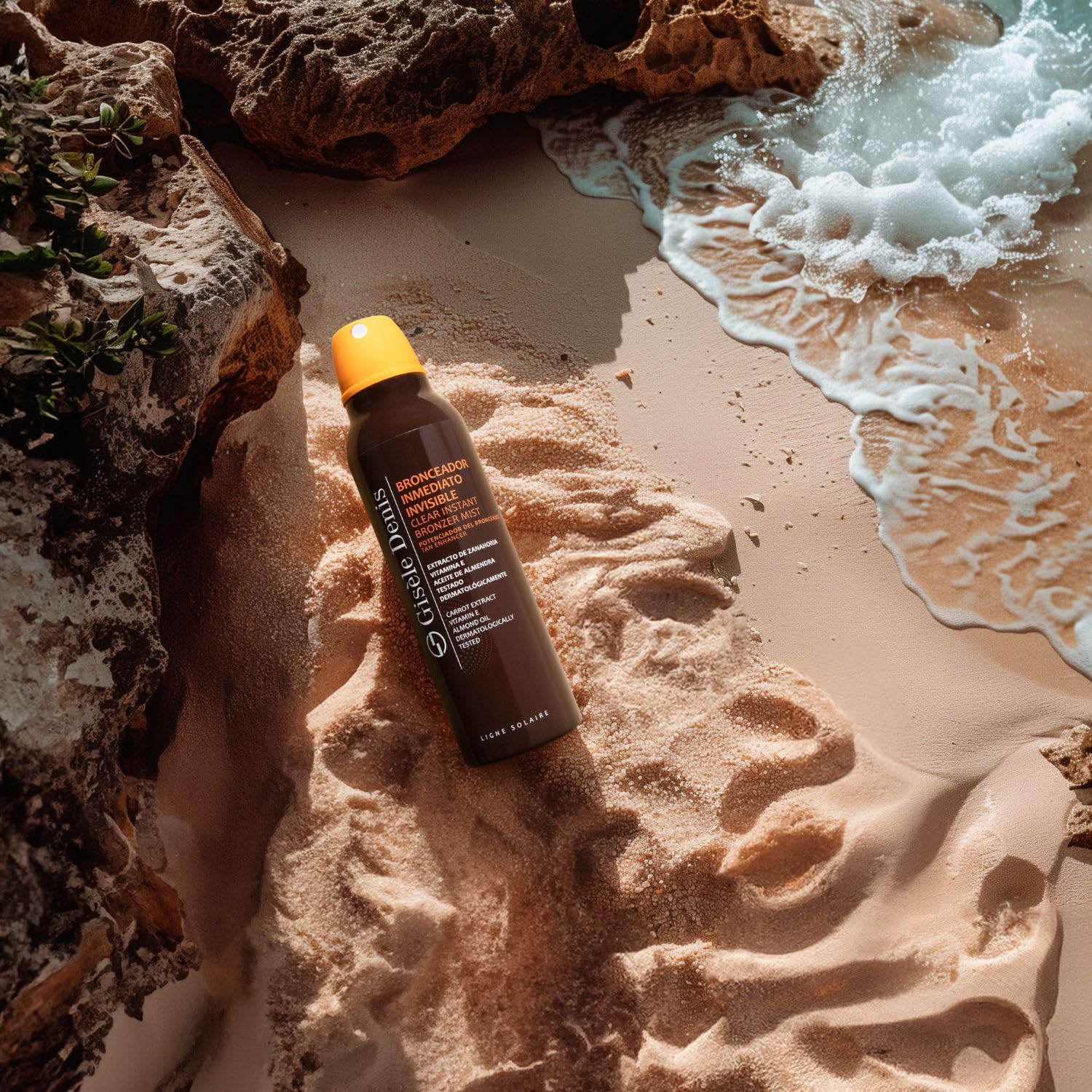 GISÈLE DENIS - Abbronzatura istantanea invisibile 200 ml, Spray abbronzante, Acceleratore di abbronzatura, Abbronzante solare con estratto di carota, Spray intensificante, Abbronzante corpo