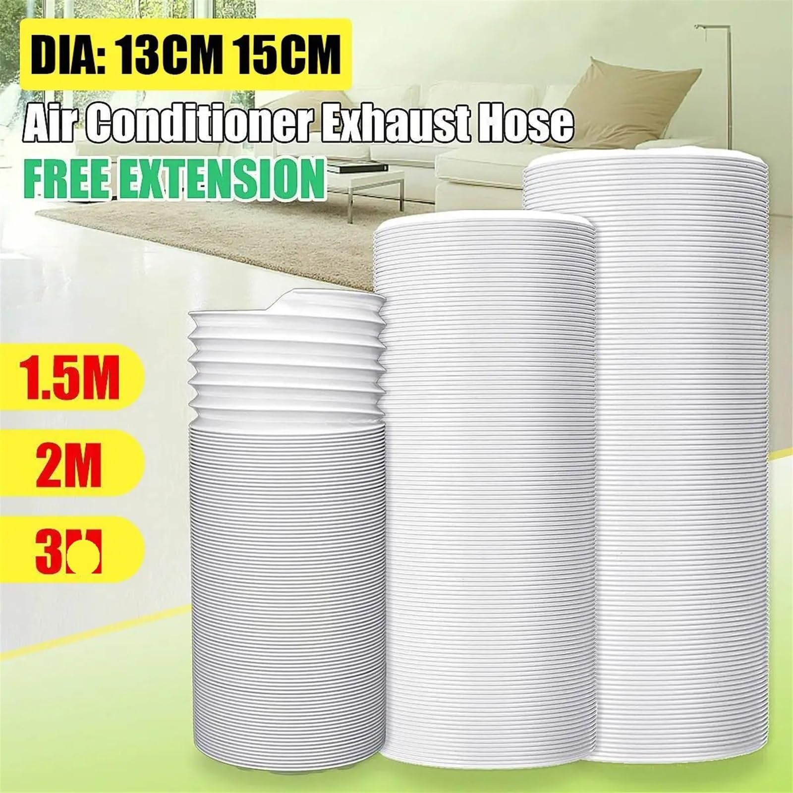 Manguera de Escape Universal for Aire Acondicionado: Tubo de ventilación de 13/15 cm de diámetro for Aires acondicionados portátiles Tubo Reemplazo Climatización(15x300cm PP)
