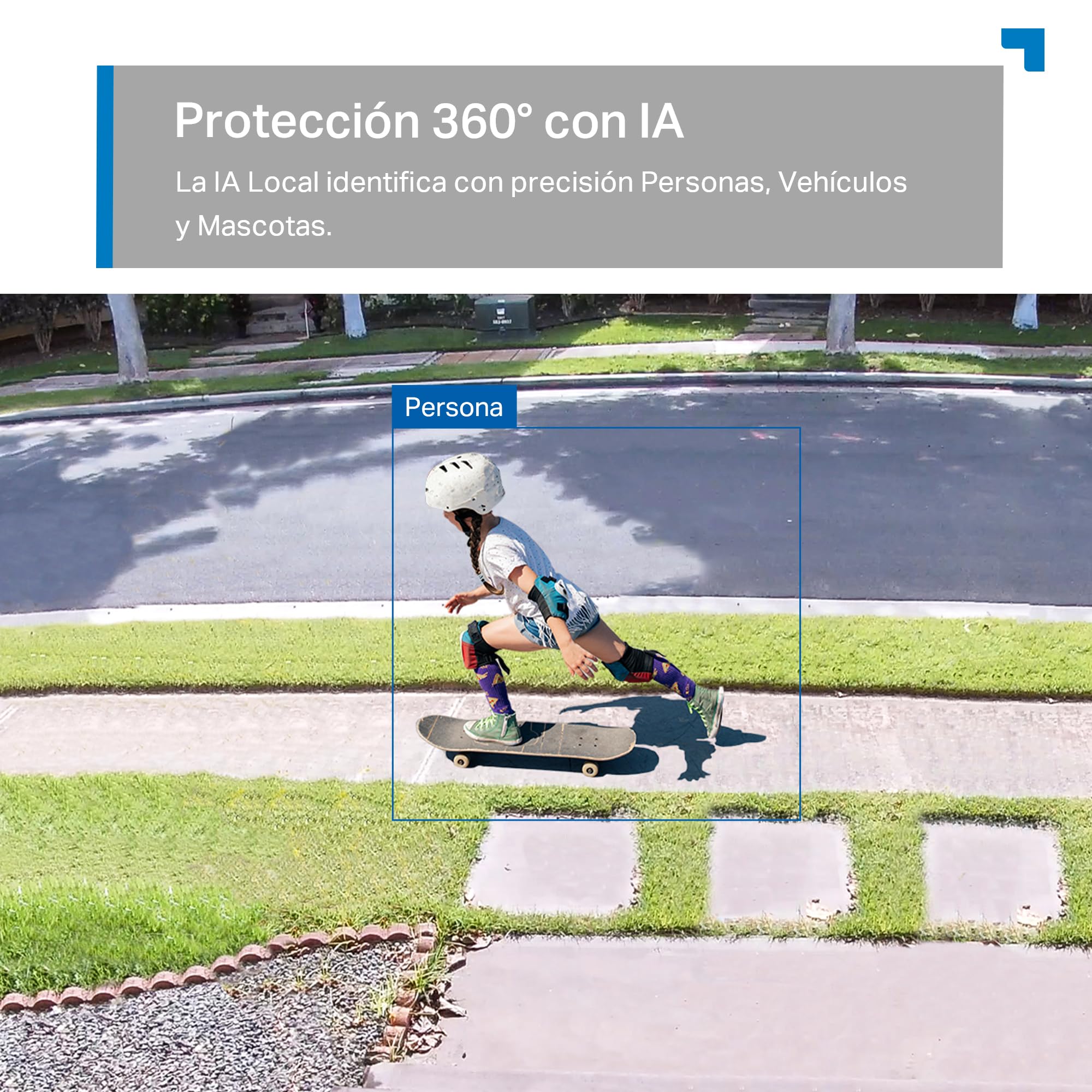 Tapo C560WS - Cámara de Vigilancia WiFi Exterior 360º, 4K 8MP, Detección IA | Detección Movimiento, Personas, Mascotas, Vehículos y más. Reconocimiento Facial. Visión Nocturna Color. Alarma Luz /Sonido.