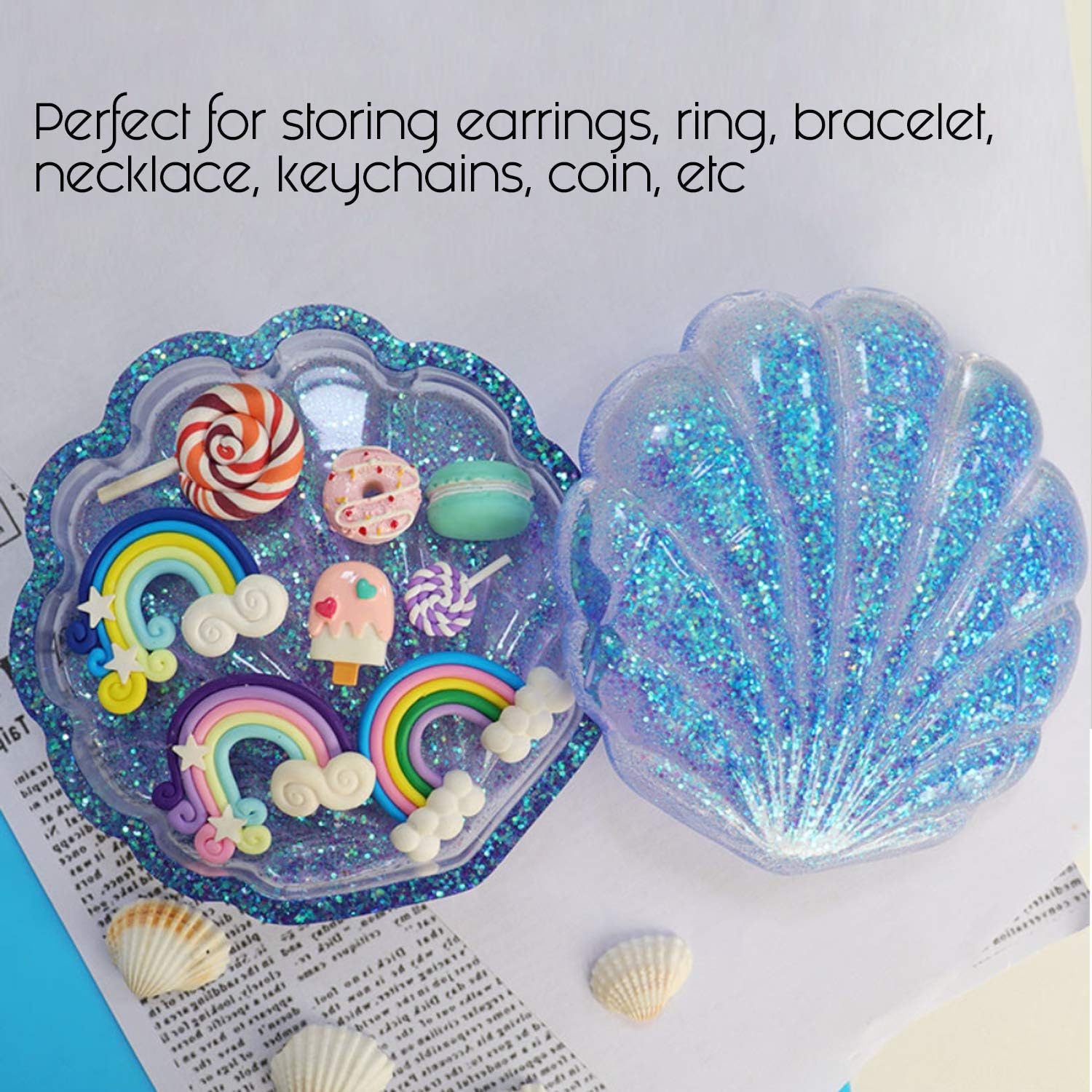 LET'S RESIN Silicone Box Molds with Shell Resin Mold, Heart Epoxy Molds, Round Molds, Resin Silicone Molds for Art Casting Resin
