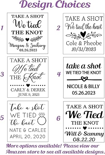 Miniatura 2 de Take A Shot We Tied The Knot Shot Glasses, Bulk Set of 1.75oz Wedding Shot Glasses, Perfect Wedding Favor, Wedding Shot glasses, Bridal Party Shot
