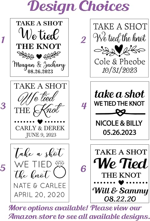 Take A Shot We Tied The Knot Shot Glasses, Bulk Set of 1.75oz Wedding Shot Glasses, Perfect Wedding Favor, Wedding Shot glasses, Bridal Party Shot Glasses