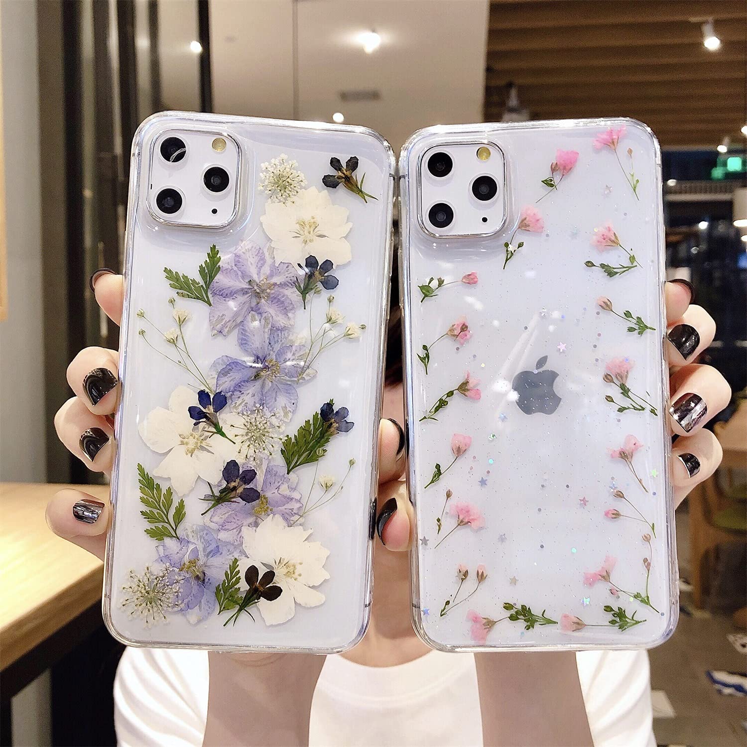 Jacyren Cover per iPhone 12 Mini, iPhone 12 Mini, motivo: fiori secchi, in gel di cristallo, ultra sottile, in silicone, per iPhone 12 Mini