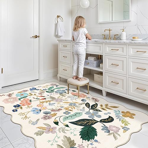 Miniatura 435 de Alfombra lavable para pasillo y de cocina, alfombra de entrada, vintage, suave para el suelo, alfombra antideslizante para interiores, para baño