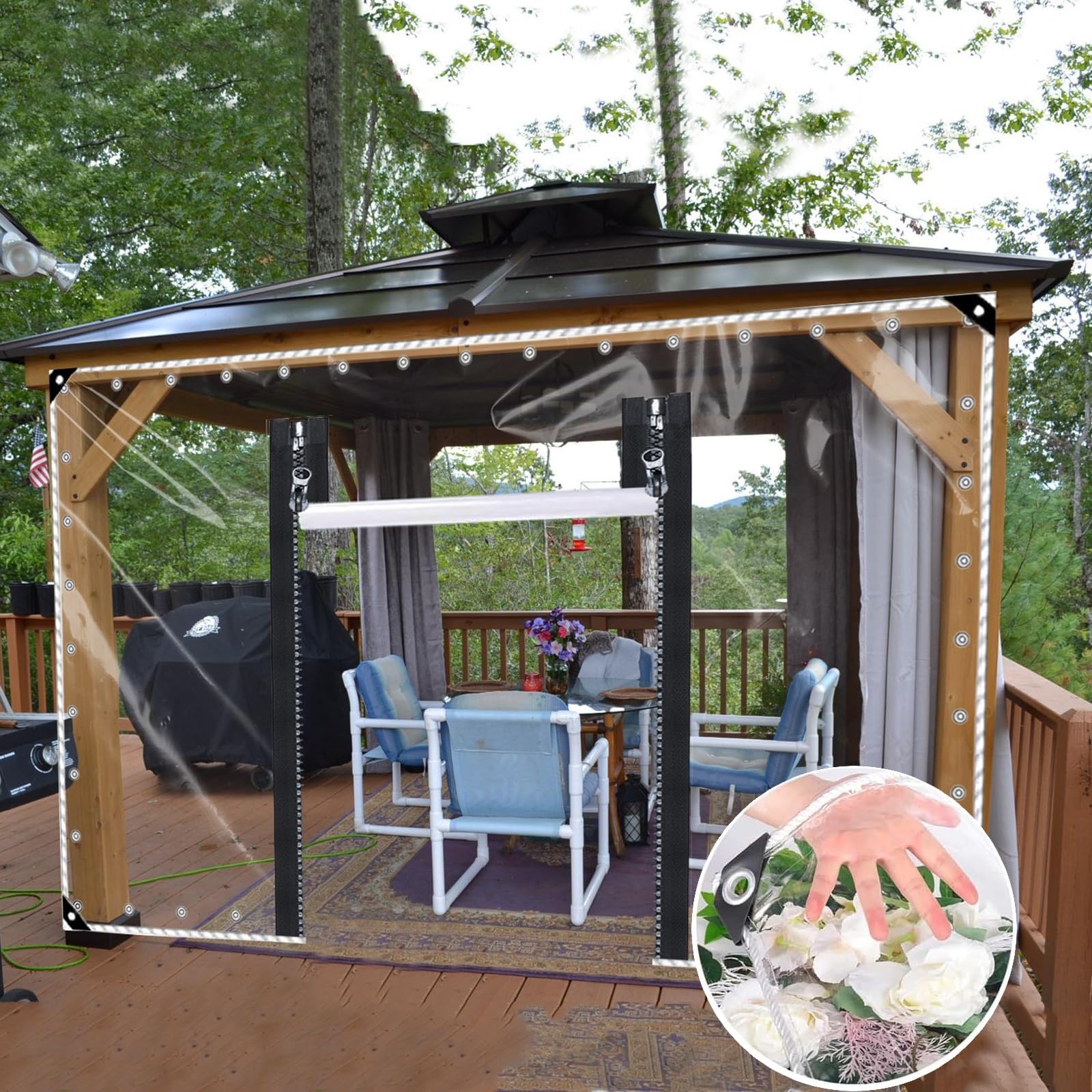 Amazon.com: Waterproof PVC Clear Plastic Tarp with Zipper Door