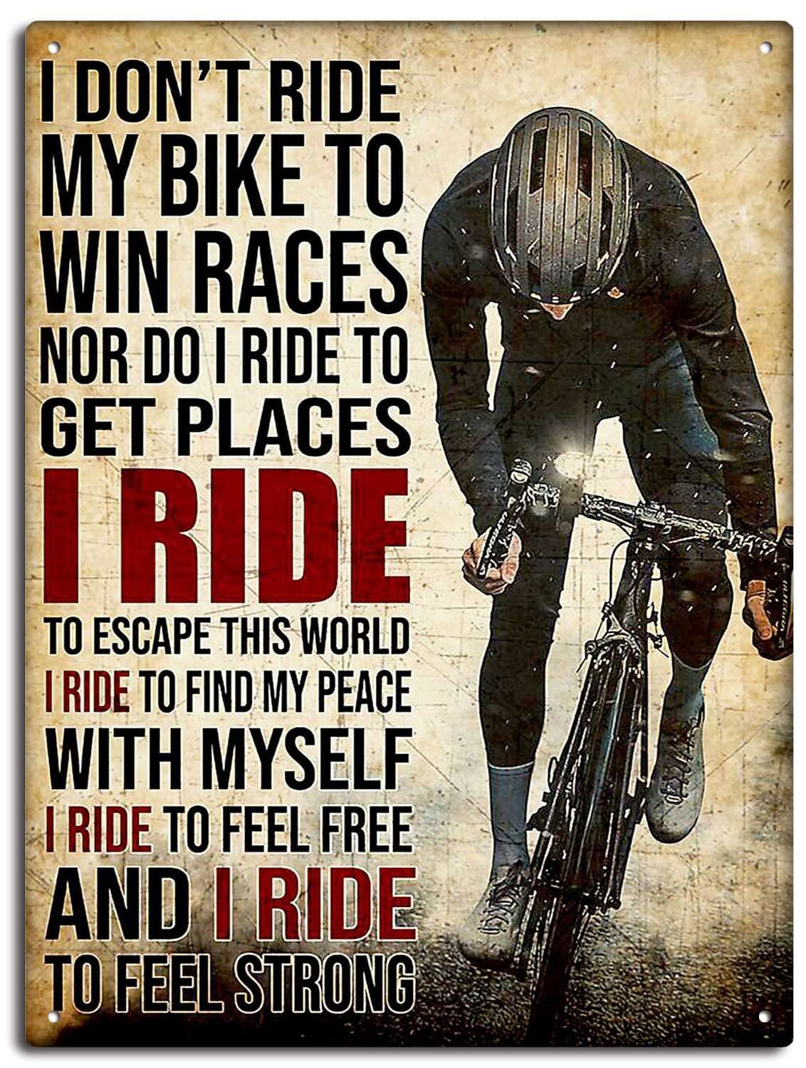 Bicycle Rider Logo-Vintage Metal Tin Sign Warning Sign Gift Garden Yard Sign Festival Decoration Family Farm Garage Art Wall Sign 12x8inch