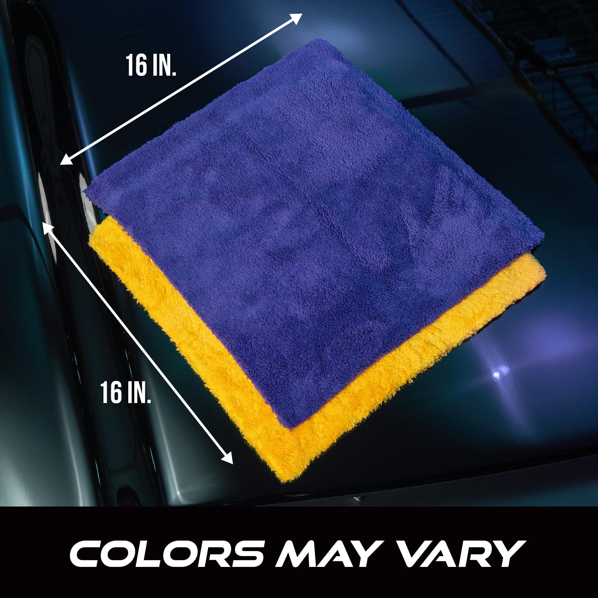 VIKING Mikrofaser-Reinigungstuch für Auto-Detaillierung, ultraweiche Mikrofaser-Handtücher für Auto-Reinigungsmittel, gelb, 40,6 x 40,6 cm, 3 Stück
